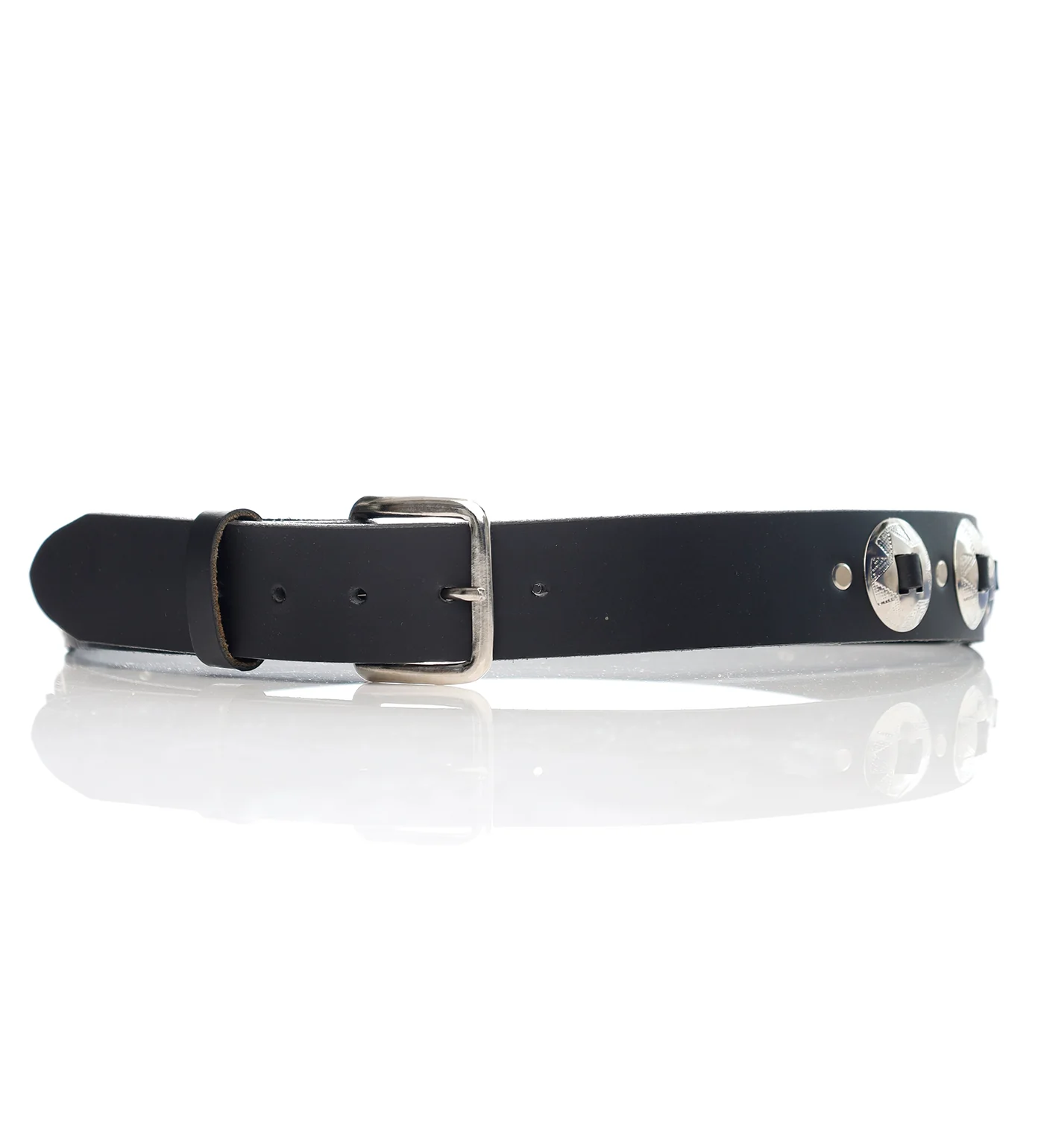 1 1/2" Belt w/ Conchos CB-3, Black - Image 2
