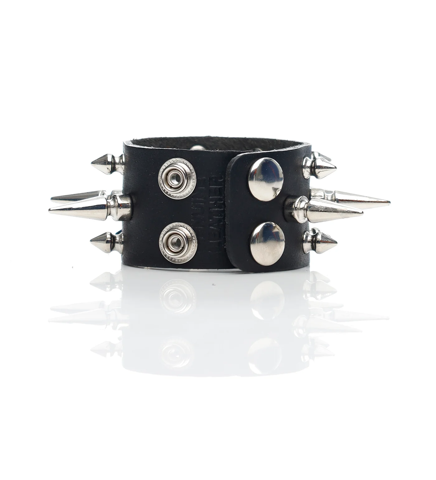 1 1/2 Bracelet W/ Small & Large Sp. BC214, Black - Image 2