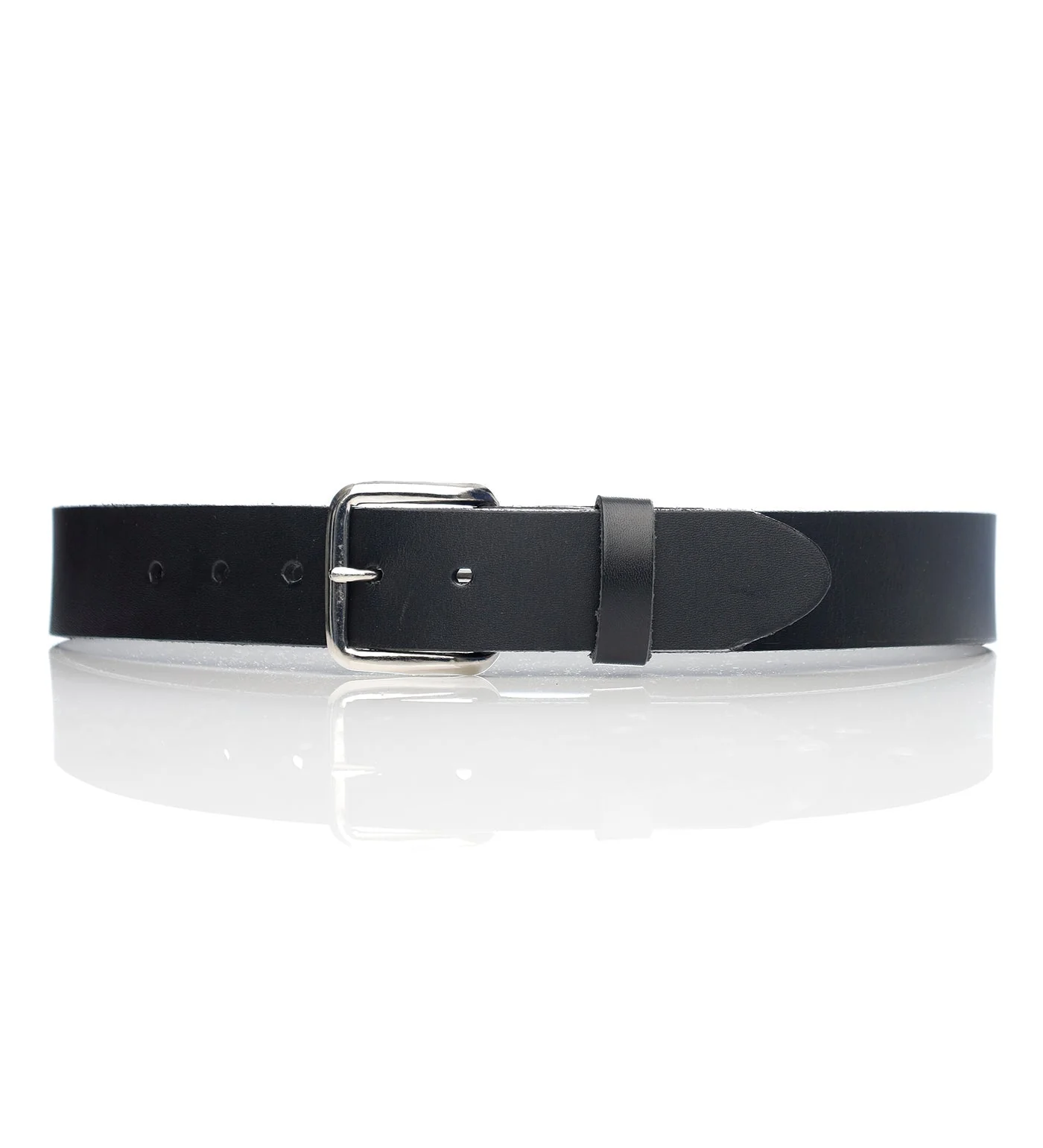 1 1/2" Full Grain Leather Belt, Black