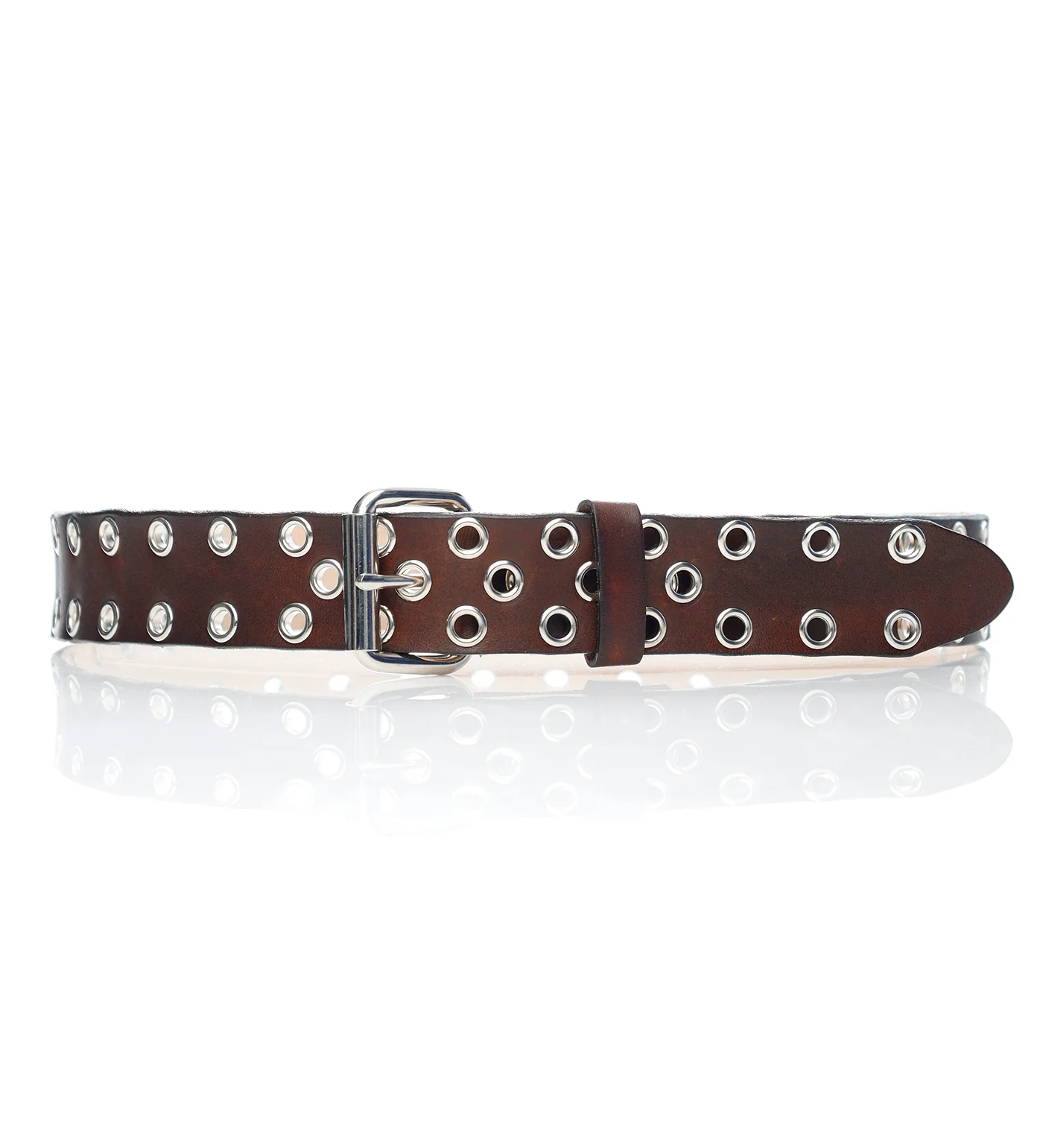 1 1/2" Grommet Belt E114B - Single Prong Buckle, Brown