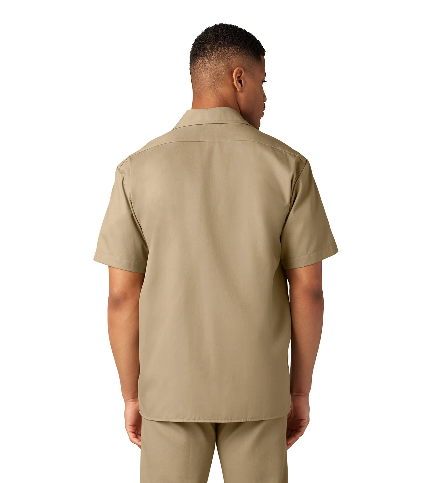 1574 S/S Button Front Solid Work Shirt, Khaki - Image 2