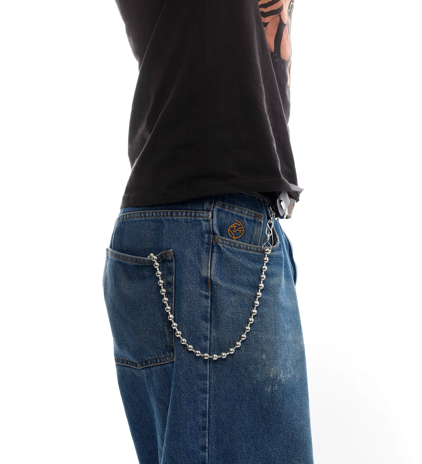 18" Ball Bead Wallet Chain, Silver - Image 2