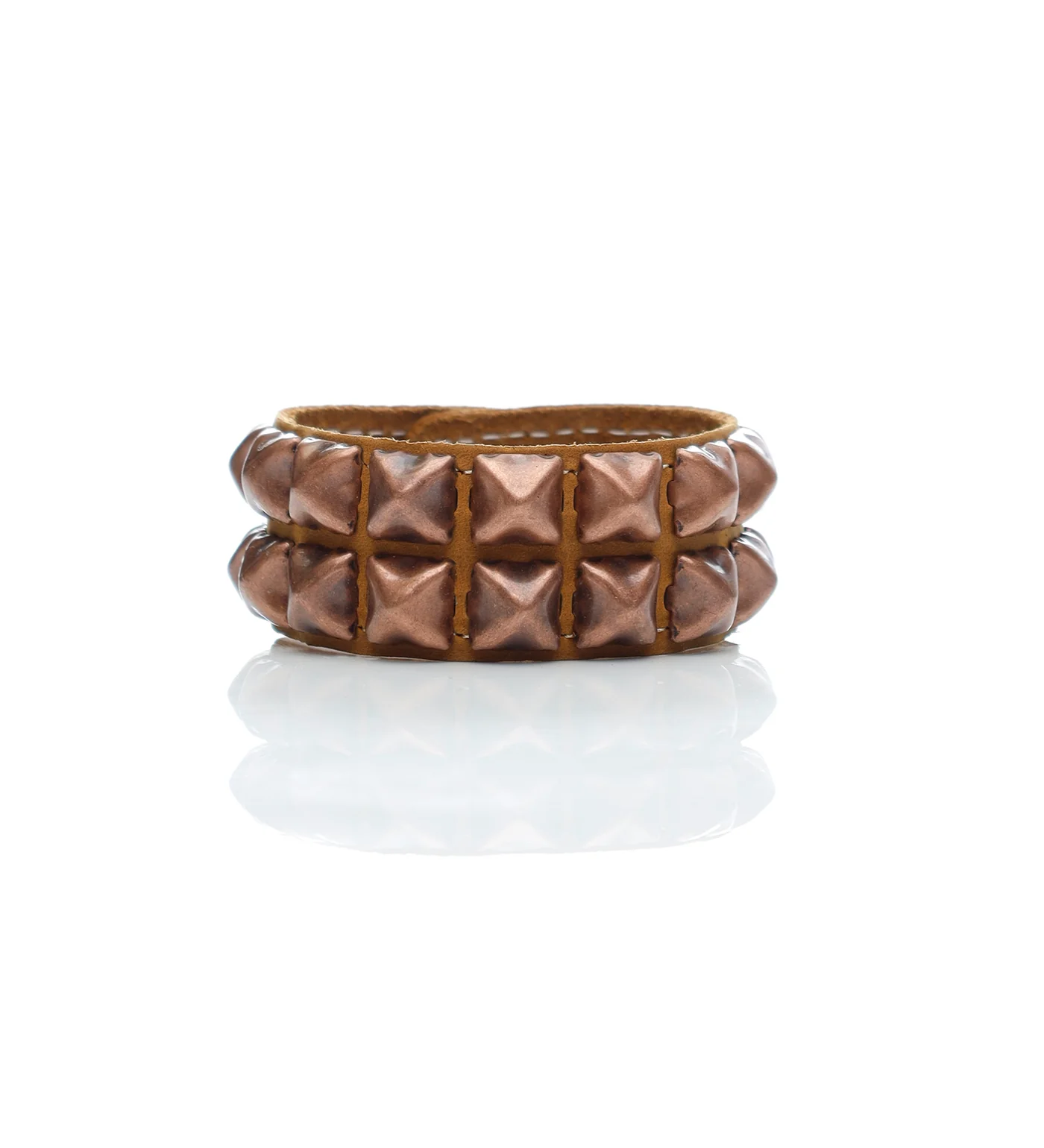 2 Row 1/2" Pyramid Snap Bracelet, Crazy Horse
