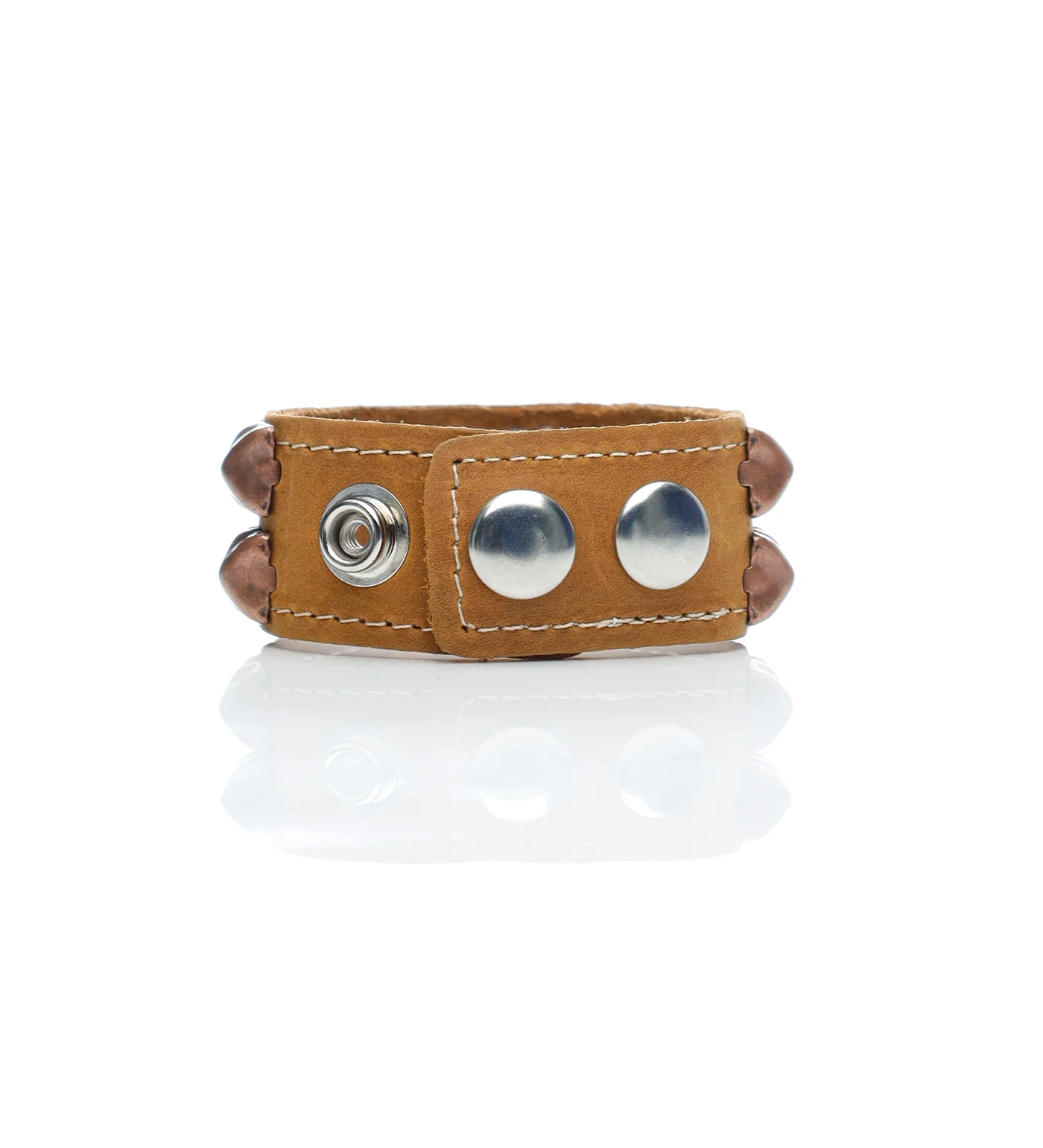 2 Row 1/2" Pyramid Snap Bracelet, Crazy Horse - Image 2