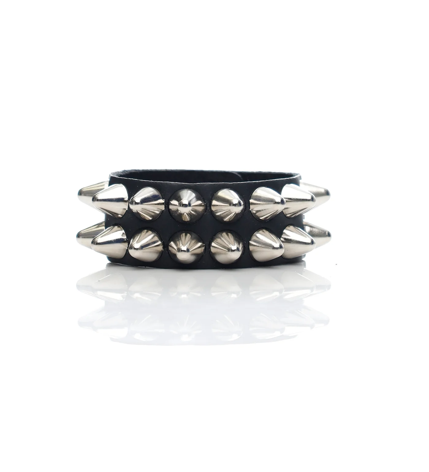 2 Row Large UK77 Bracelet, Black/Silver