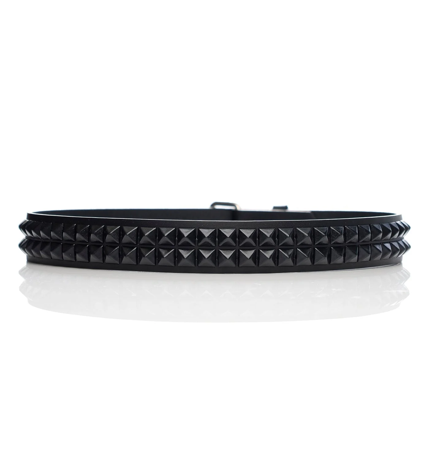 2 Row Pyramid Studs, Black/Matte Black
