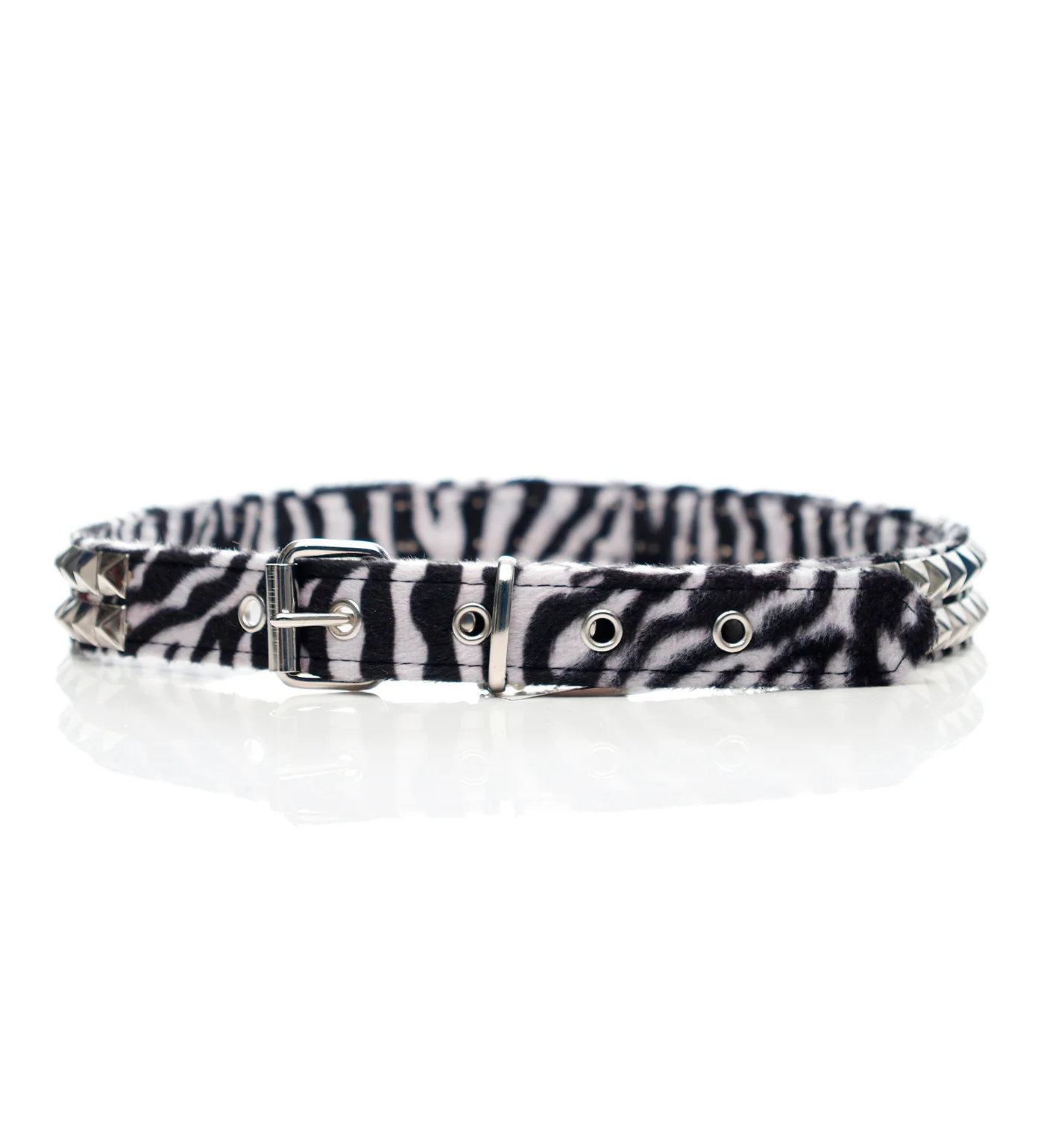 2 Row Pyramid Studs, Fuzzy White Zebra - Image 2