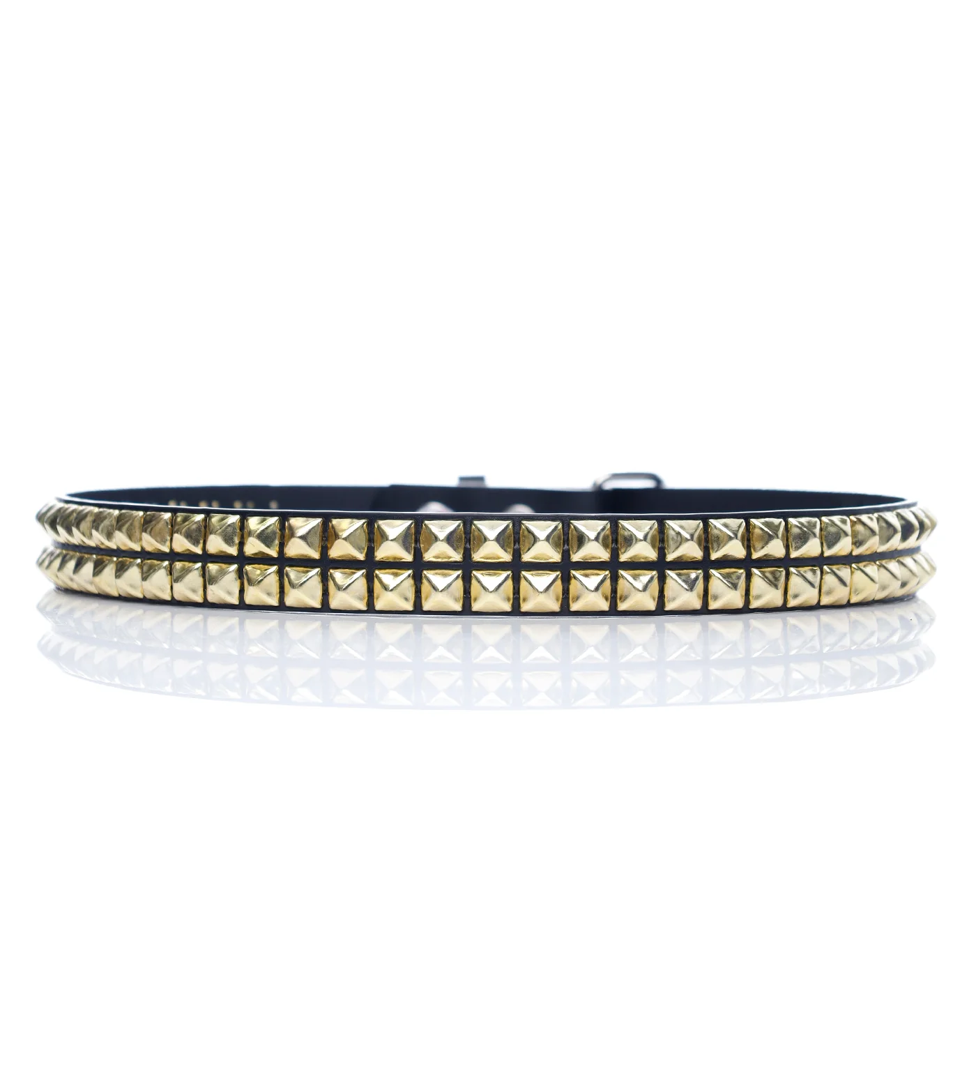 2 Row Pyramid Studs, Gold