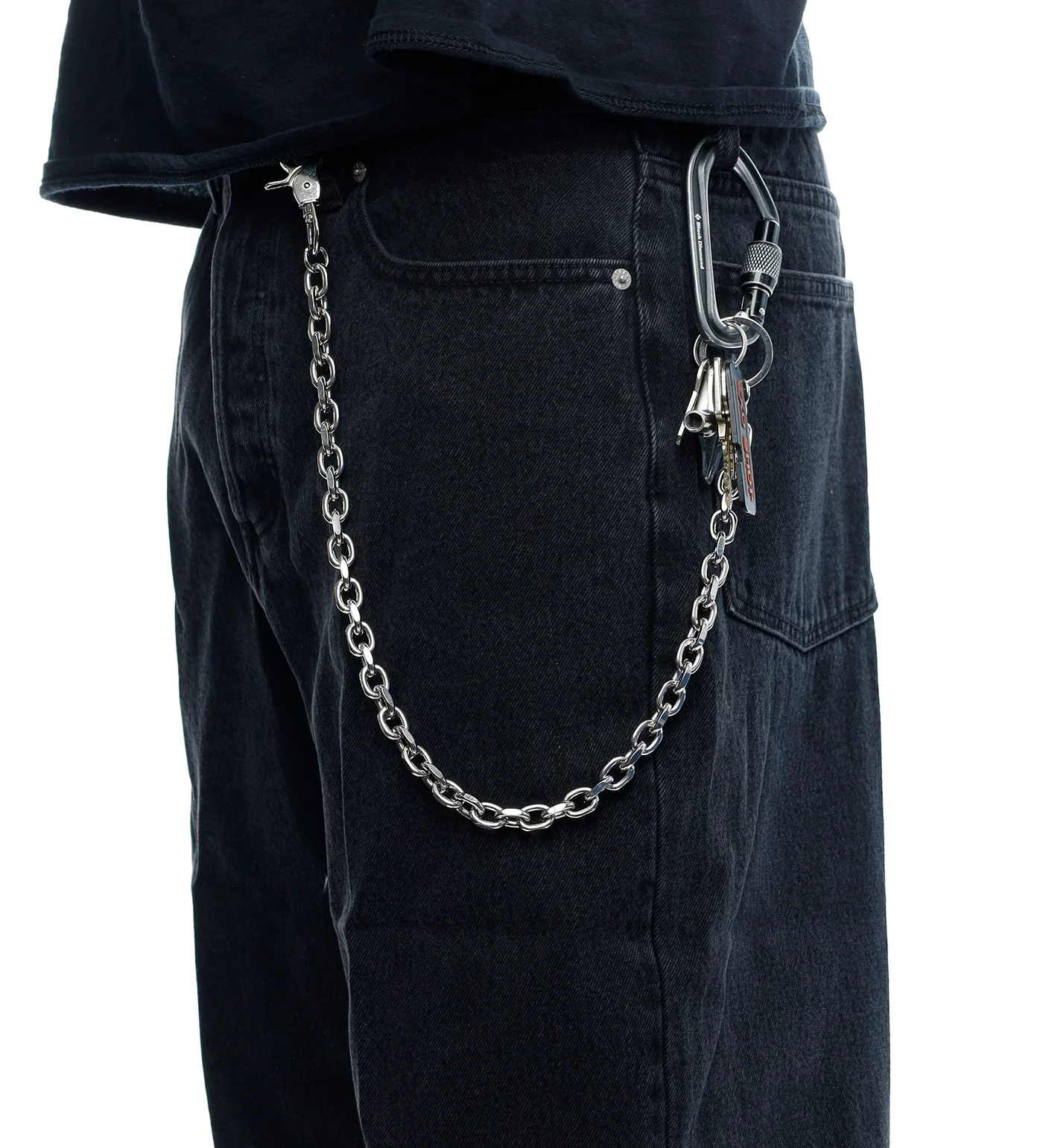 22'' Medium Links Wallet Chain, Silver - Image 2