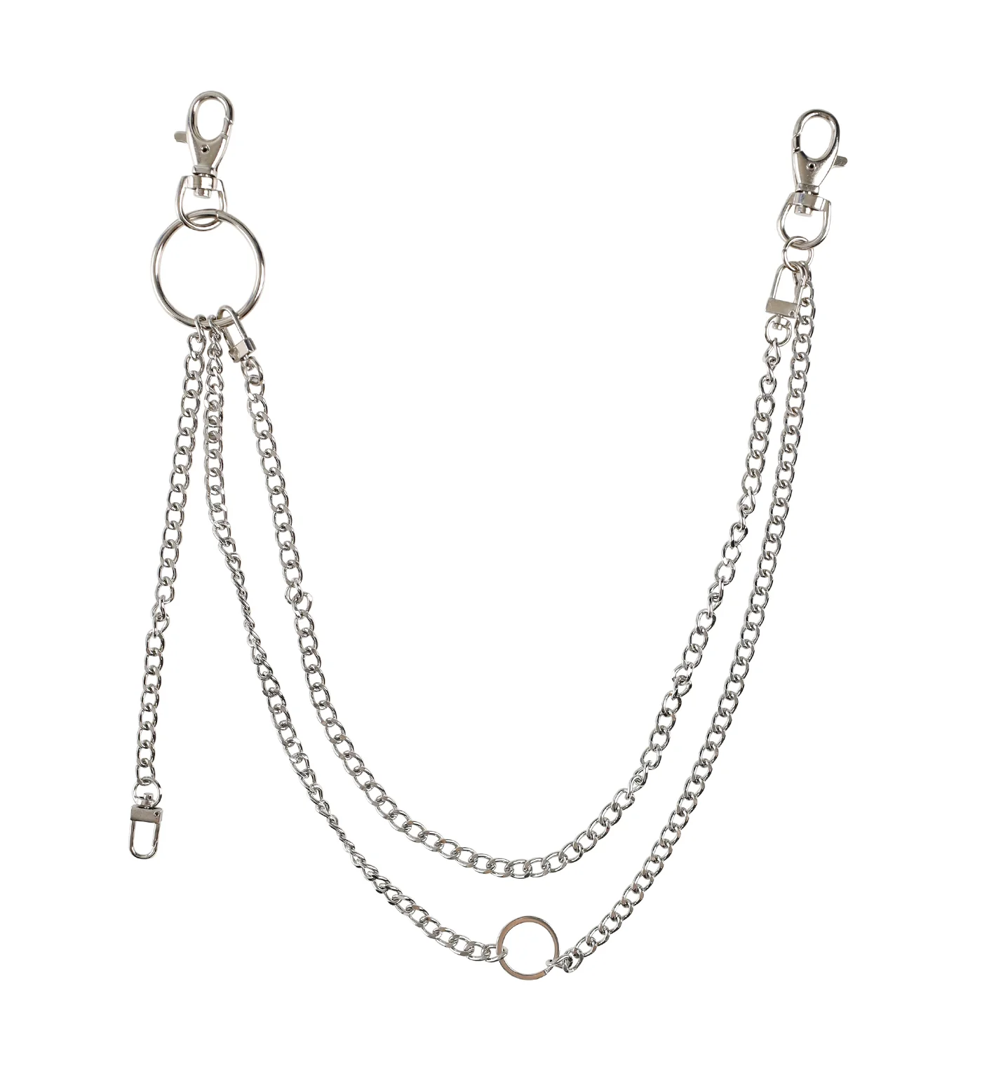 23'' to 28'' Triple Wallet Chain, Silver