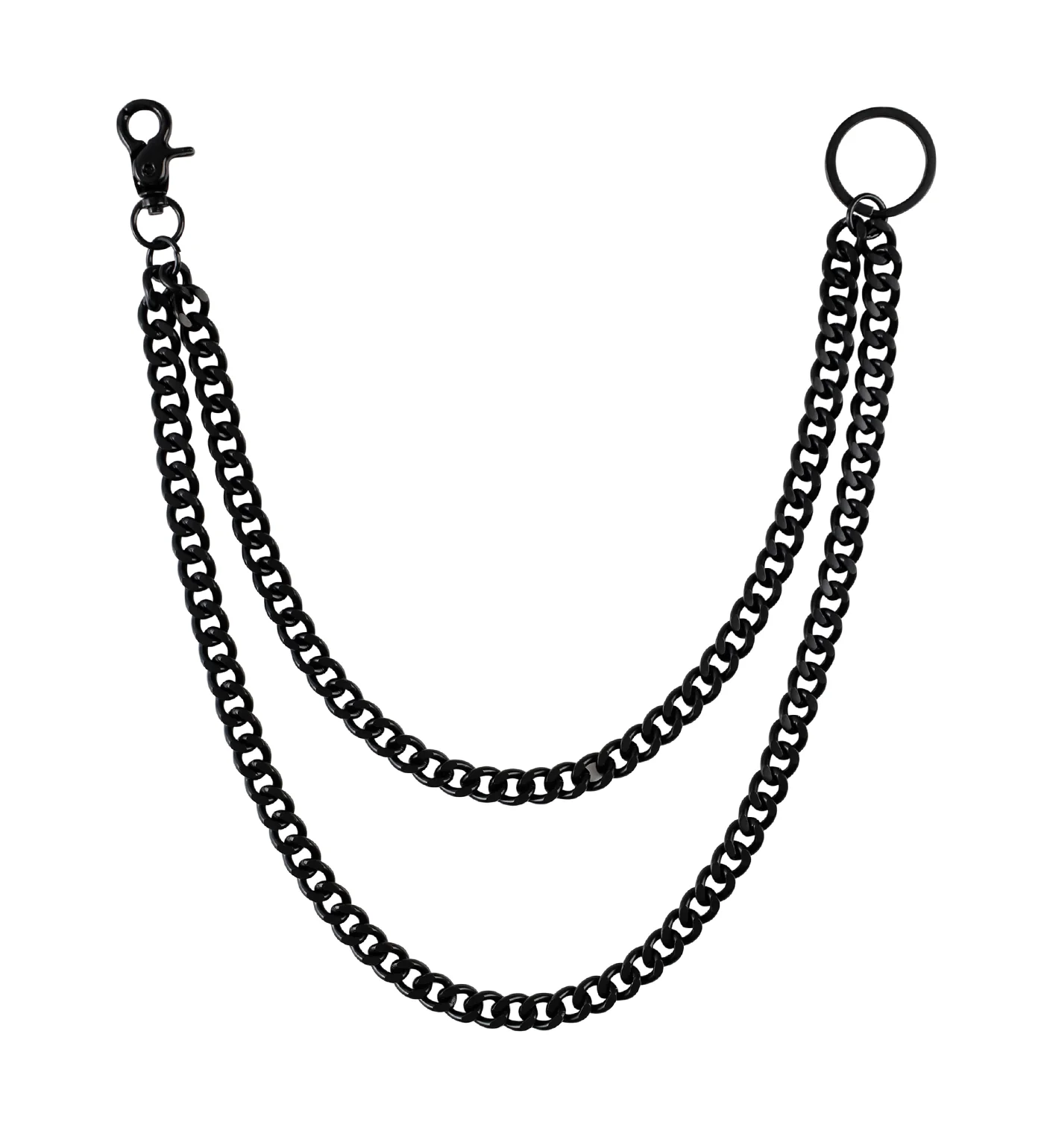 24'' Double Hook Chain Wallet, Black
