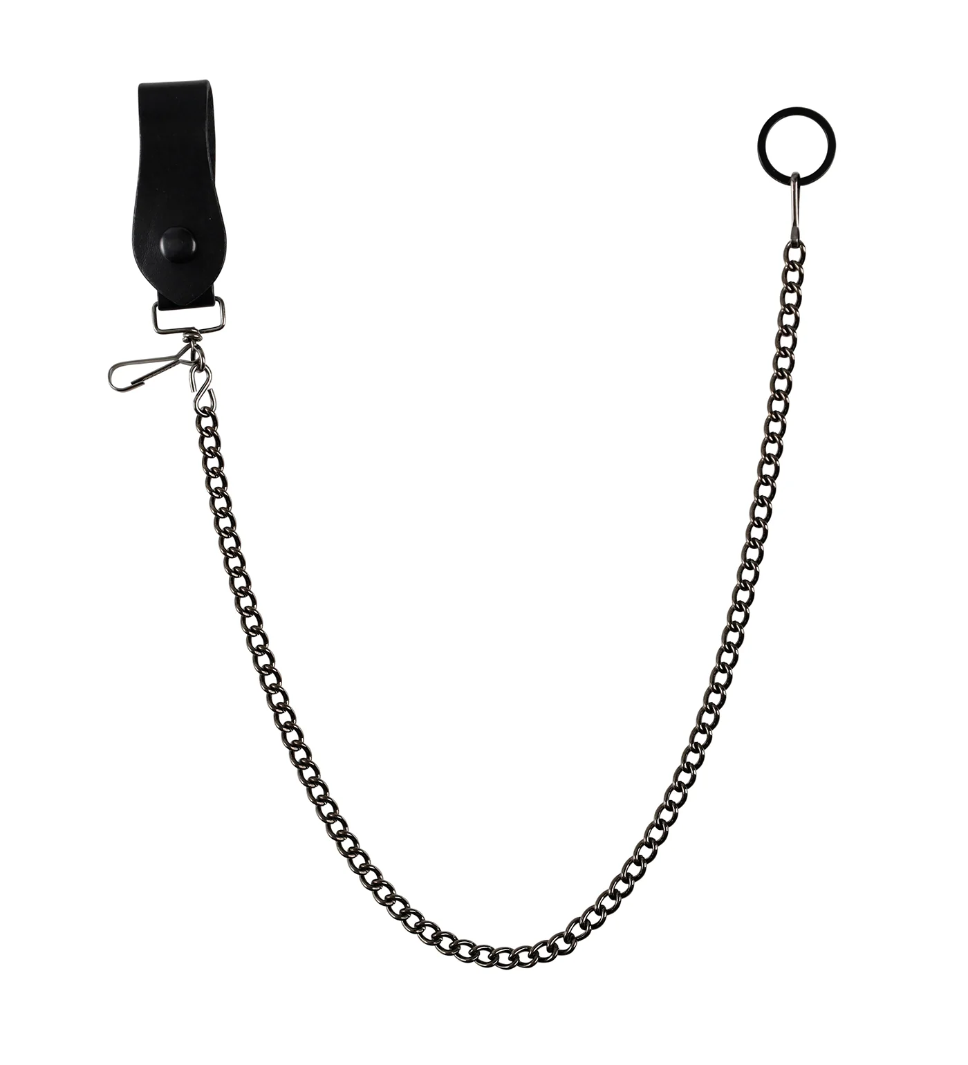 24" Gunmetal Chain w/ Leather fob  GUK24, Gunmetal
