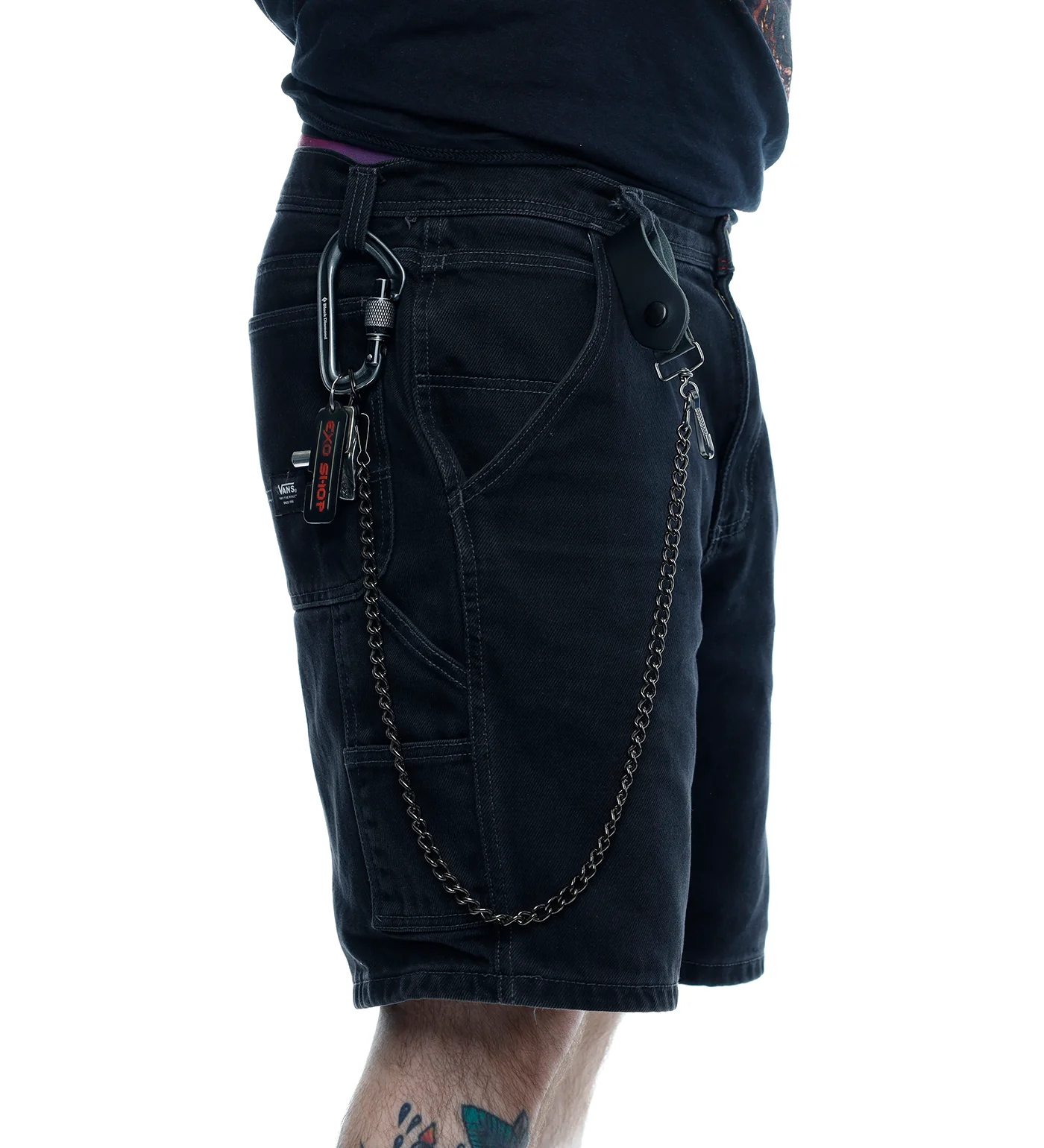 24" Gunmetal Chain w/ Leather fob  GUK24, Gunmetal - Image 2