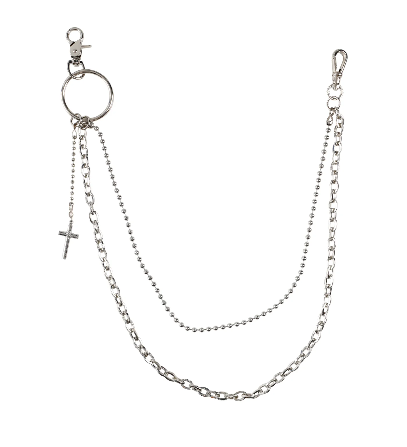 25'' to 30 '' Triple Link Wallet Chain, Silver