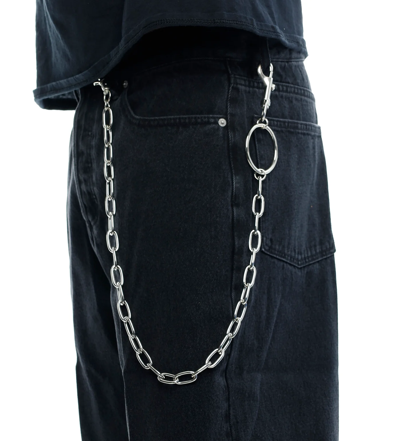 26'' Heavy Links Wallet Chain, Silver - Image 2