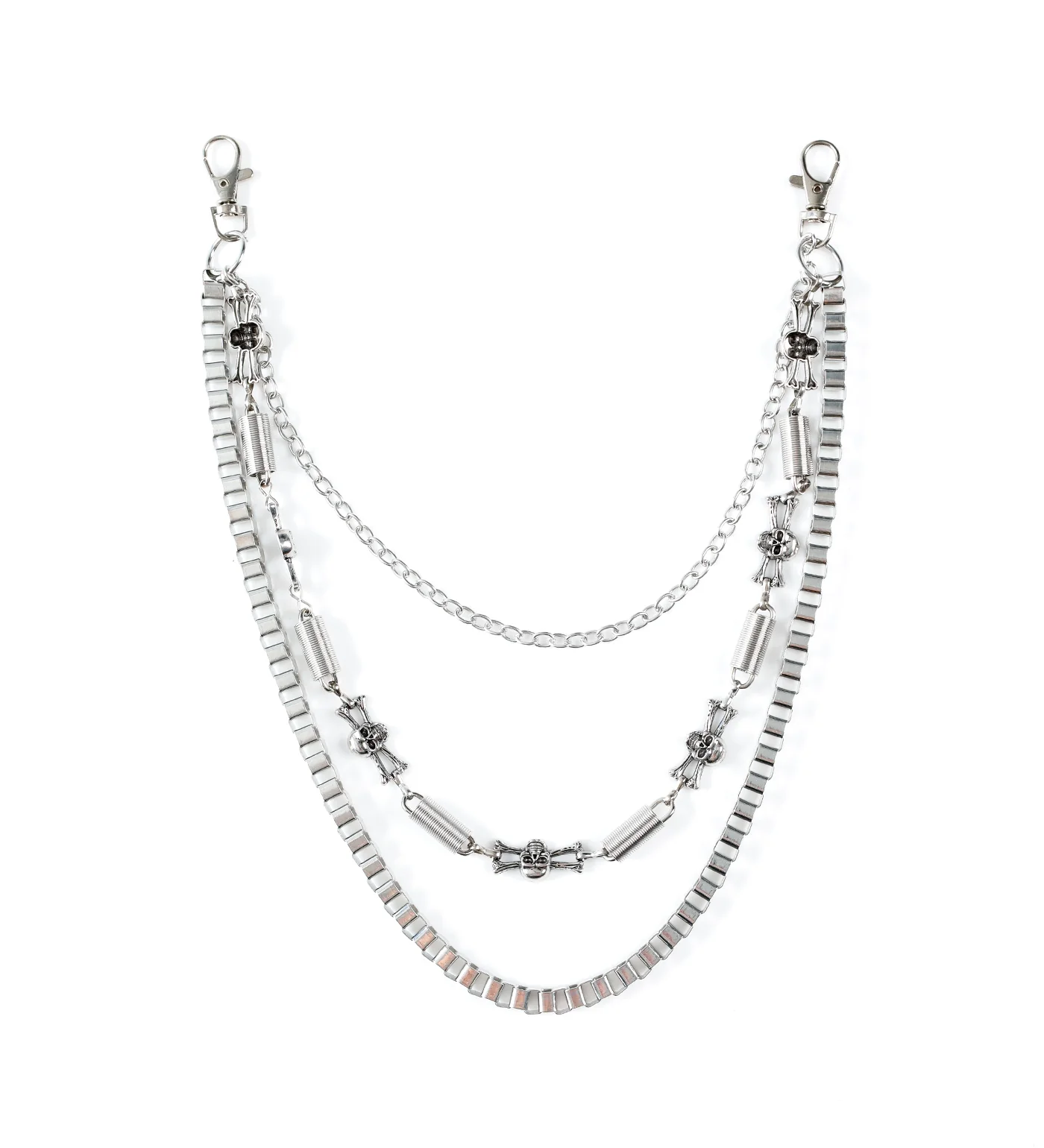 3 Chains Bones W.Spring , Silver