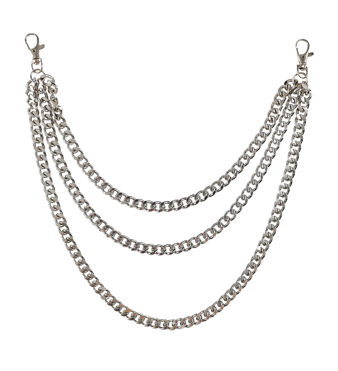 3 Piece Link Chain Wallet, Silver