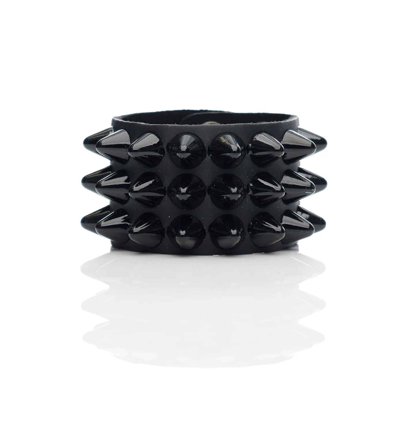 3 Row Large UK77 Bracelet, Black/Black