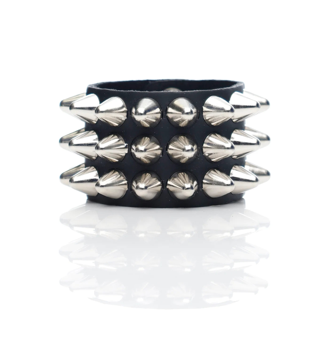 3 Row Large UK77 Bracelet, Black/Silver