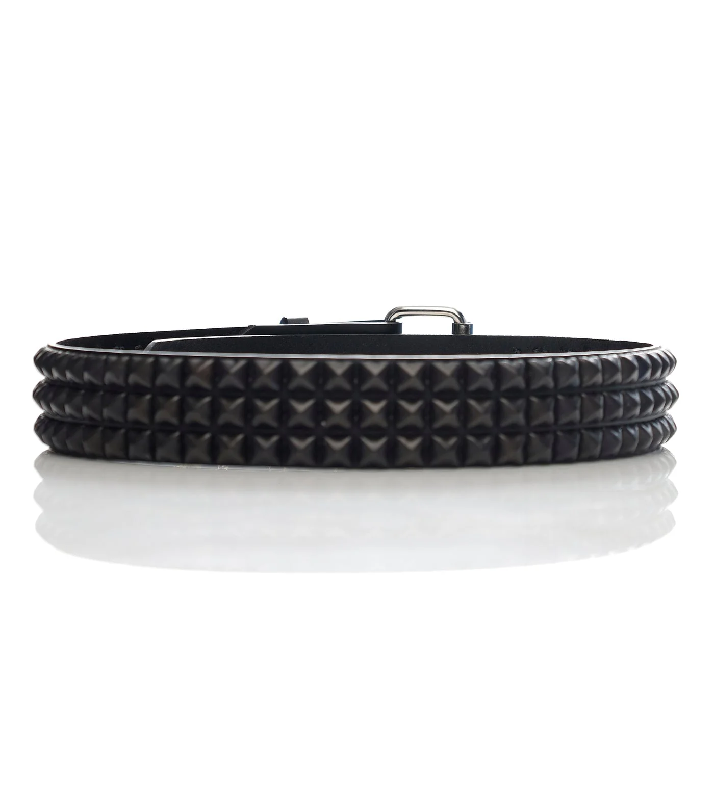 3 Row Pyramid Studs, Black/Black