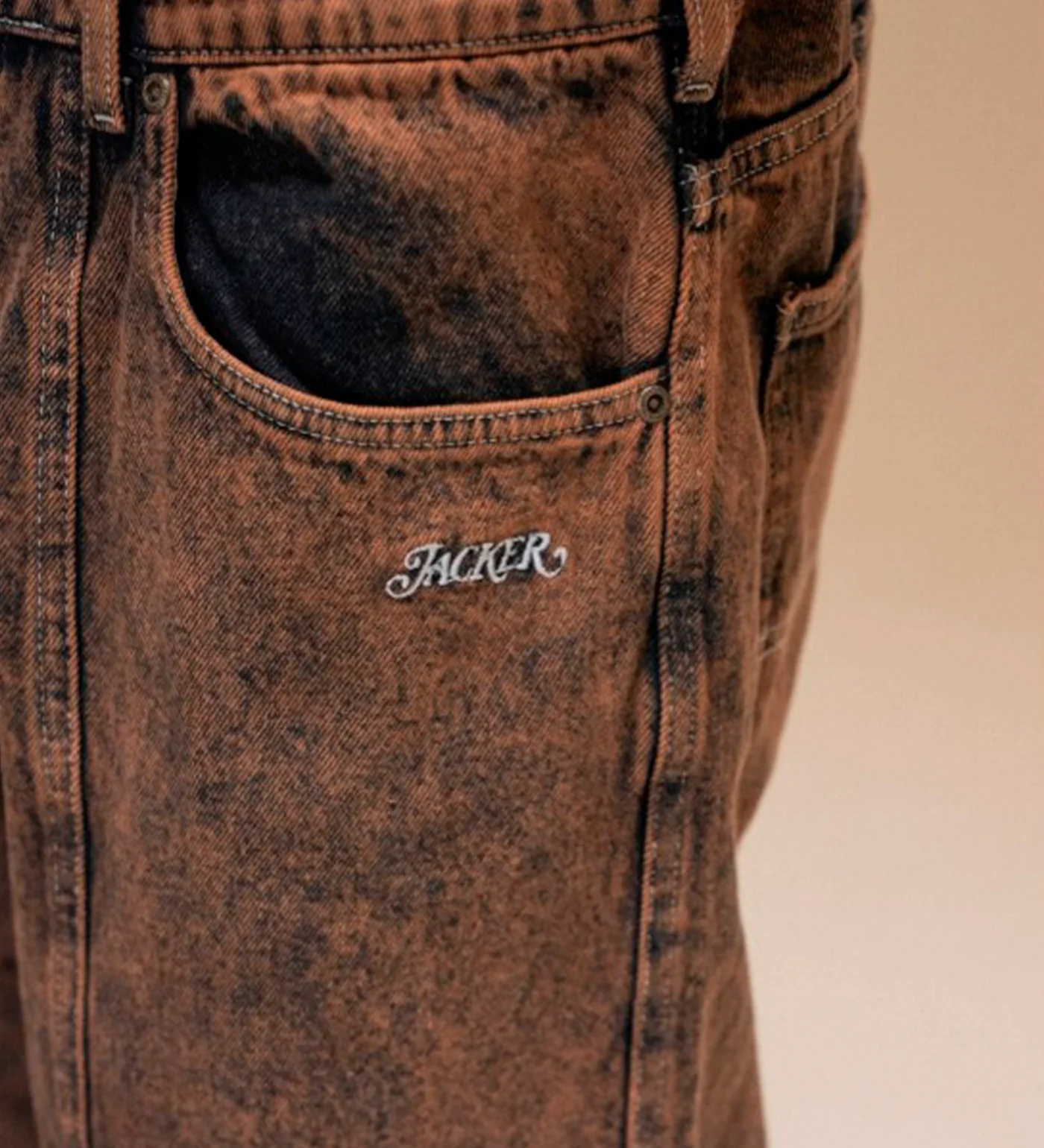 3 Stripes Dyed Denim, Brown - Image 3