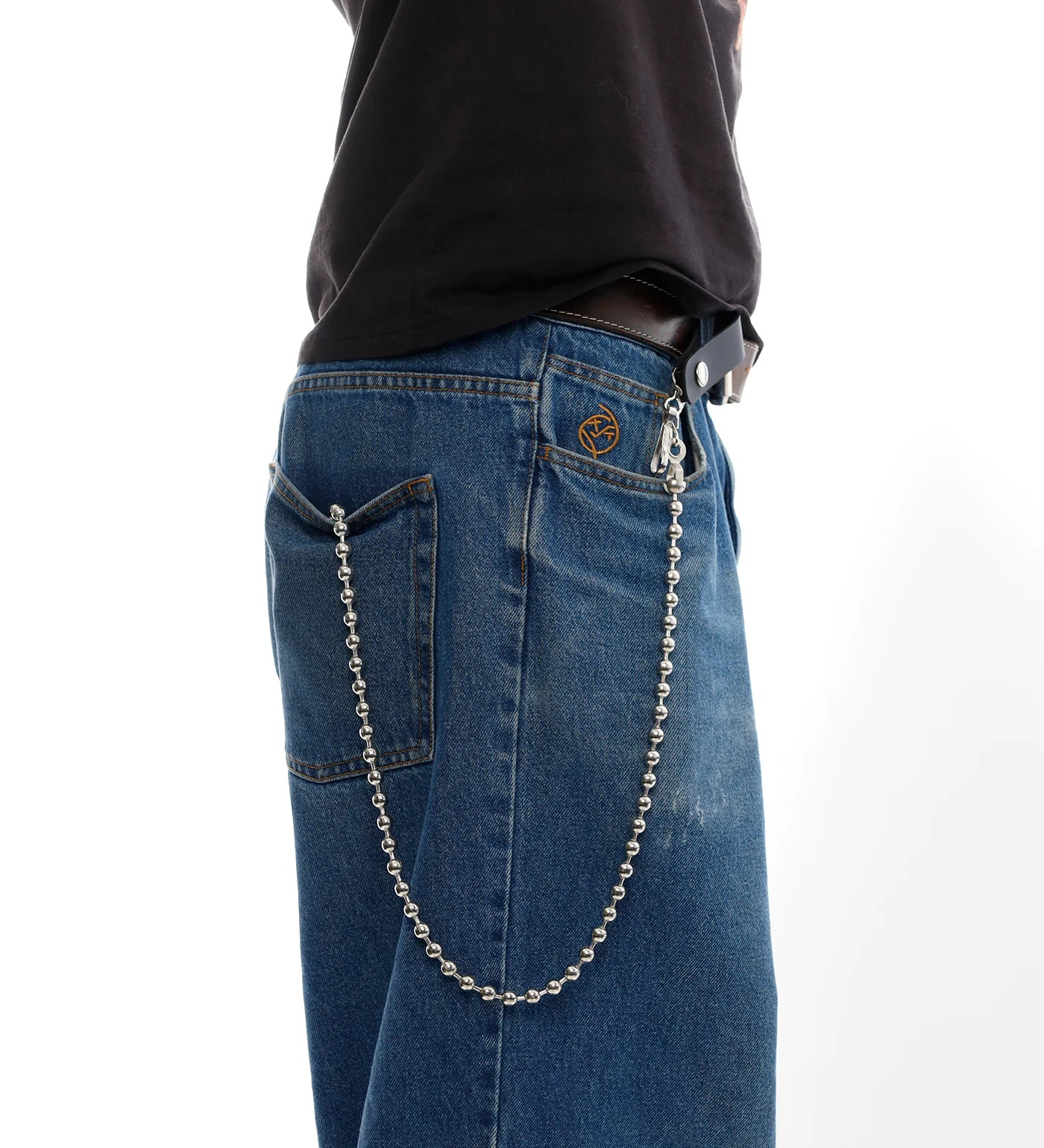 30" Ball Bead Wallet Chain, Silver - Image 2