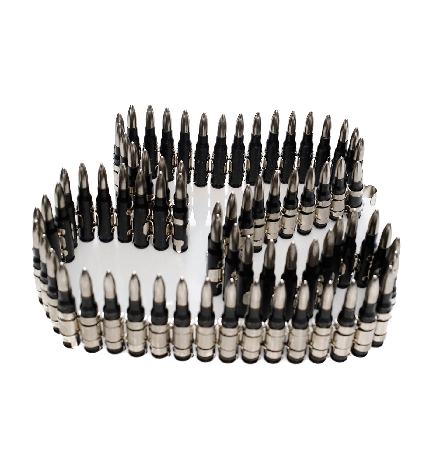 .308 Bullet Belt 42", Black Shell/Nickel Tip/Nicklel links