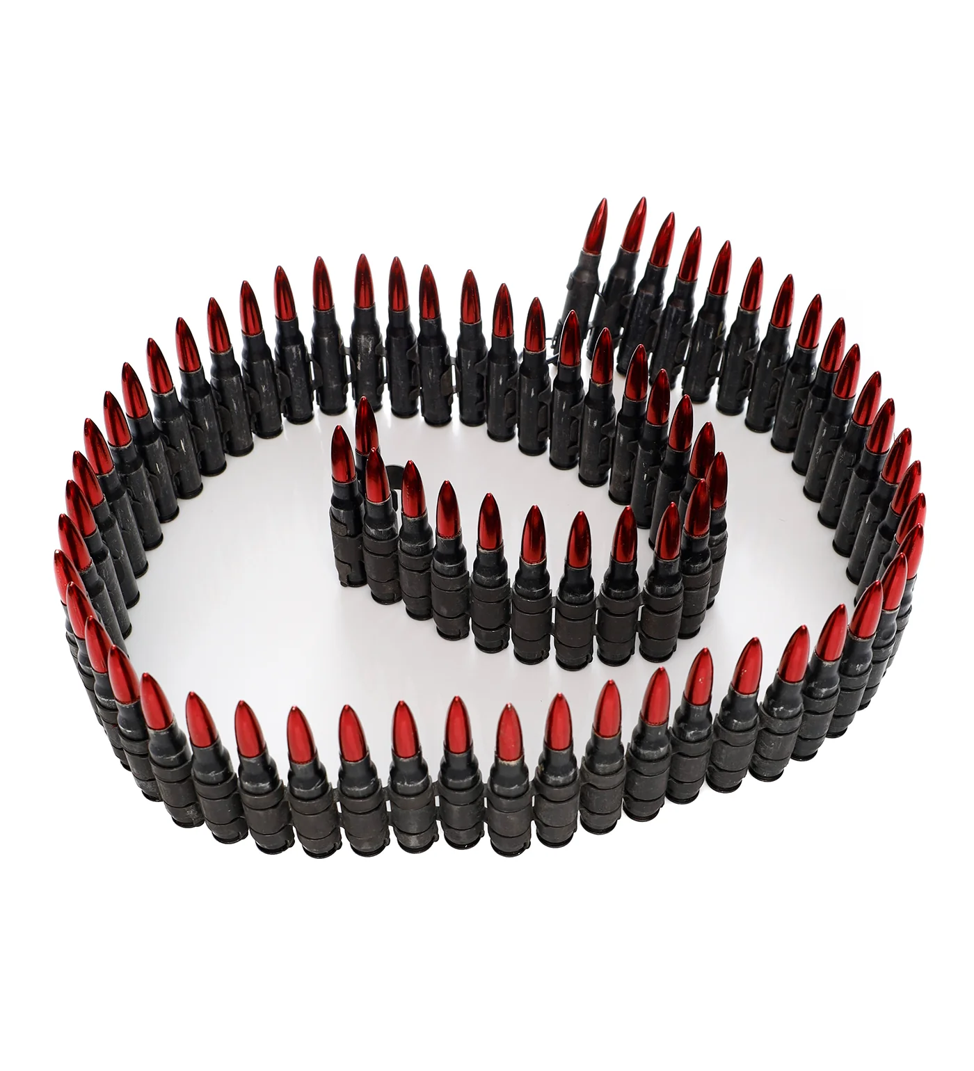 .308 Bullet Belt 42", Black Shell/Red Tip/Black link