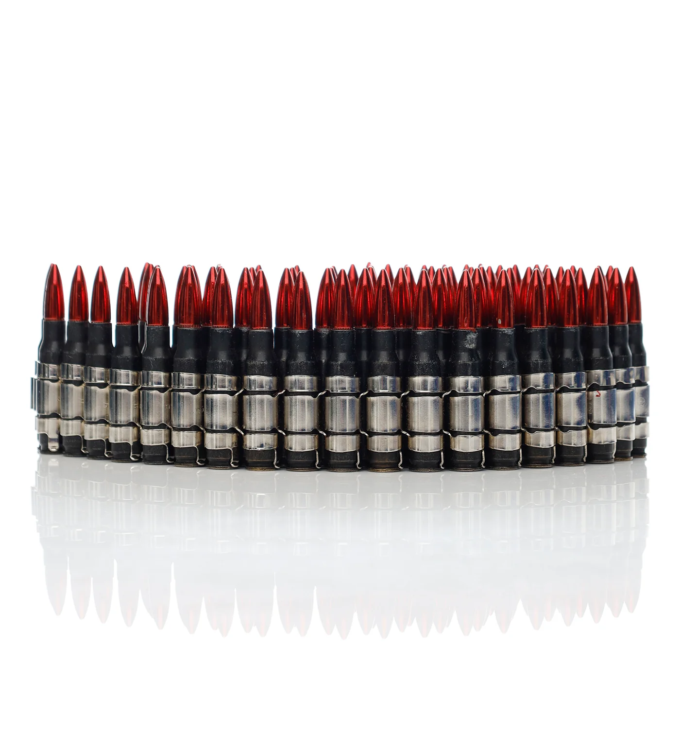 .308 Bullet Belt 42", Black Shell/Red Tip/Nickel links - Image 2