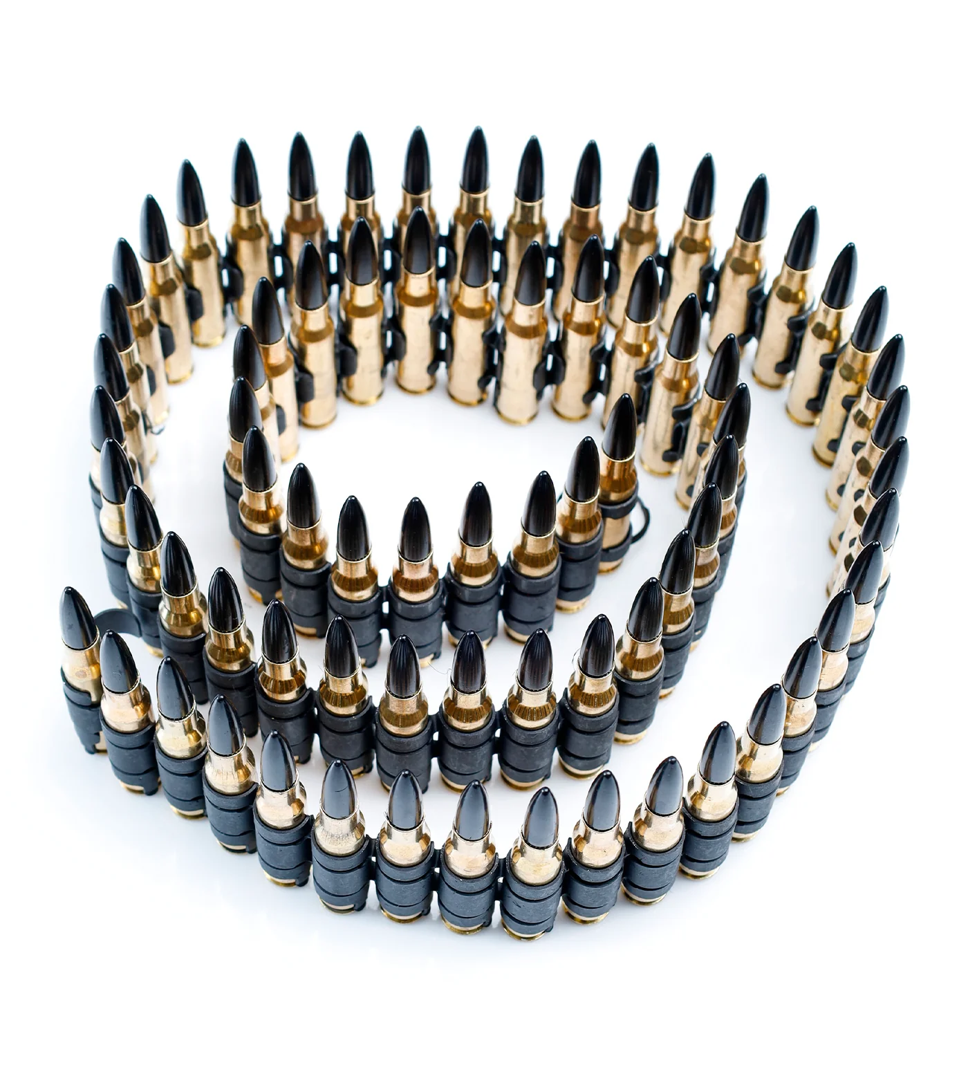 .308 Bullet Belt 42", Brass Shell/Black Tips/Black Links