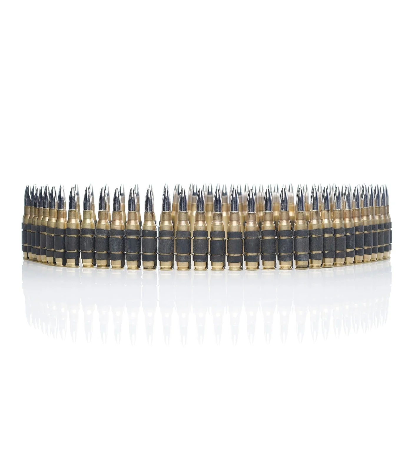 .308 Bullet Belt 42", Brass Shell/Nickel Tips/Black links - Image 2