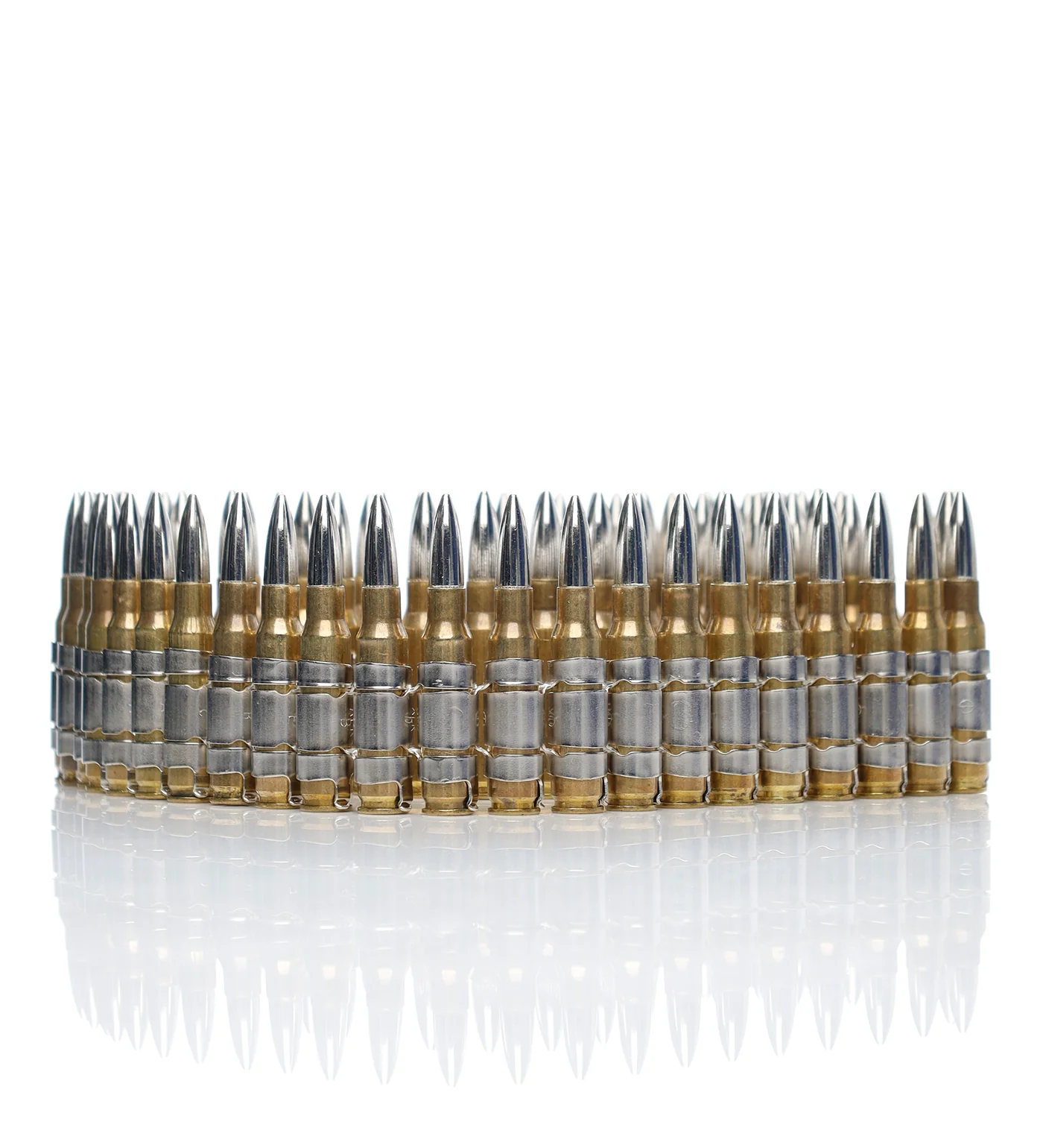 .308 Bullet Belt 42", Brass Shell/Nickel Tips/Black links - Image 2