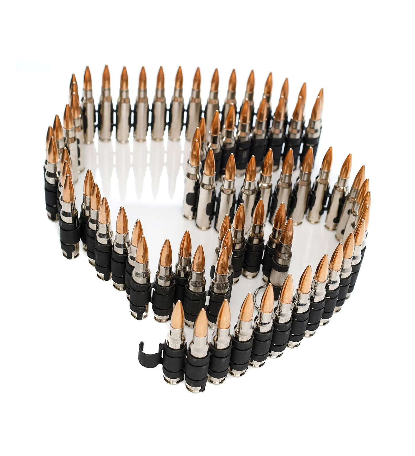 .308 Bullet Belt 42", Nickel Shell/Copper Tips/Black links