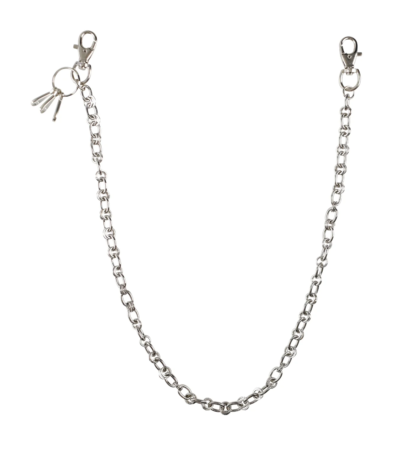 34'' Mixed Links Wallet Chain, Silver
