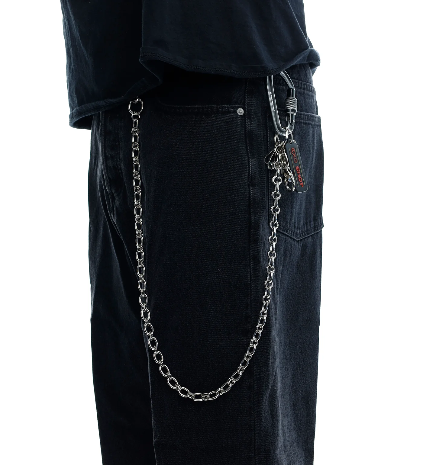 34'' Mixed Links Wallet Chain, Silver - Image 2