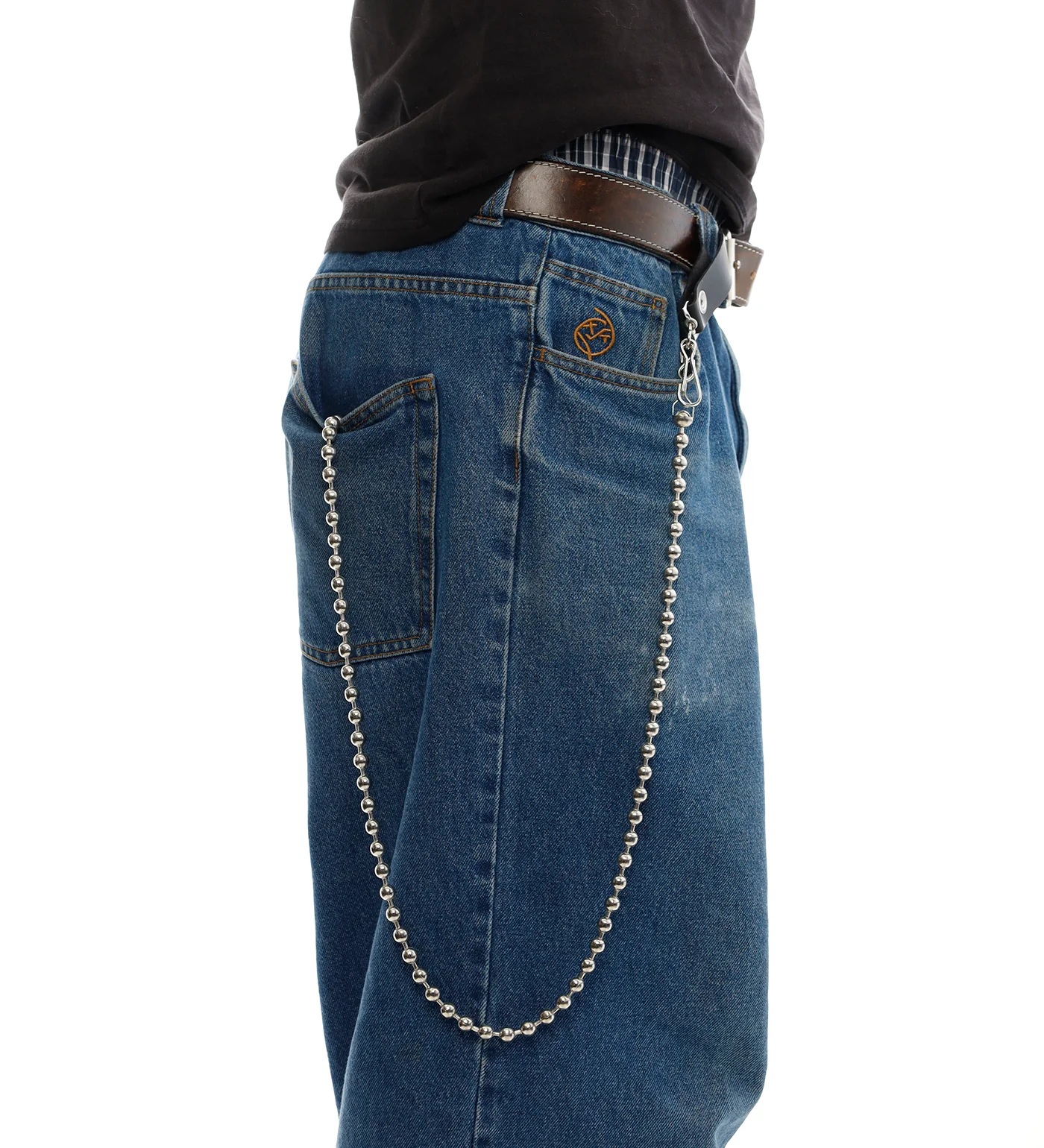 36" Ball Bead Wallet Chain, Silver - Image 2