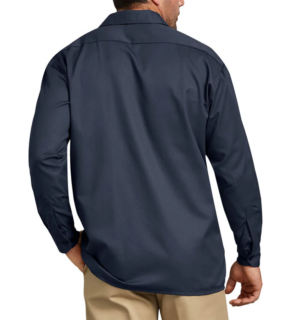 574 L/S Button Front Solid Work Shirt, Dark Navy - Image 2