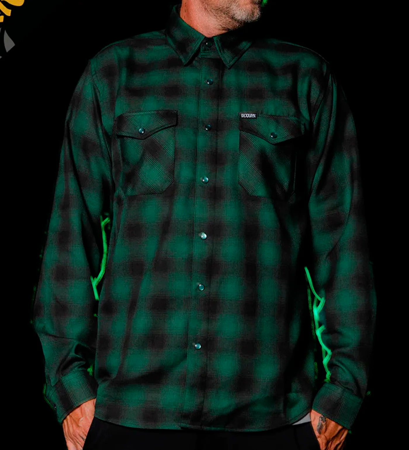 Absinthe Heritage Flannel, Green/Black - Image 5