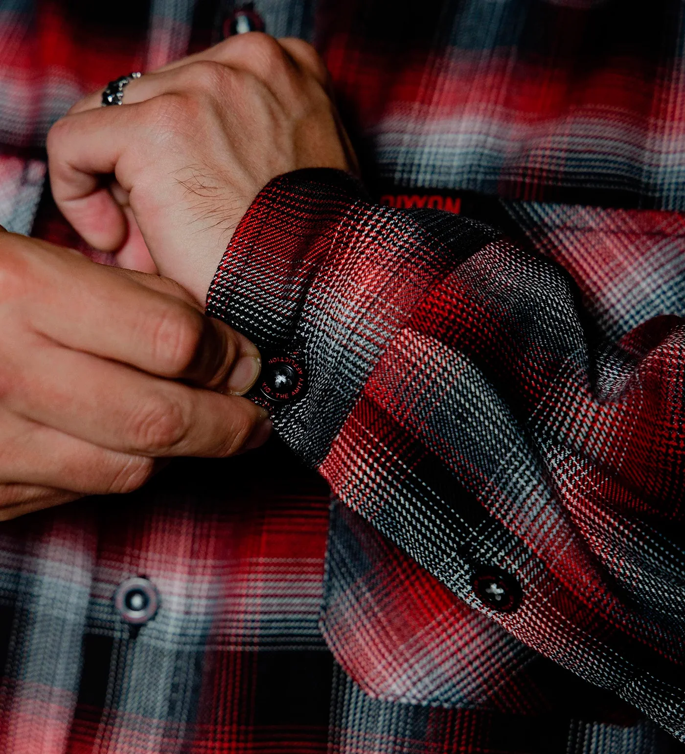 Amity Affliction Youngbloods Flannel, Red/Black/White - Image 2