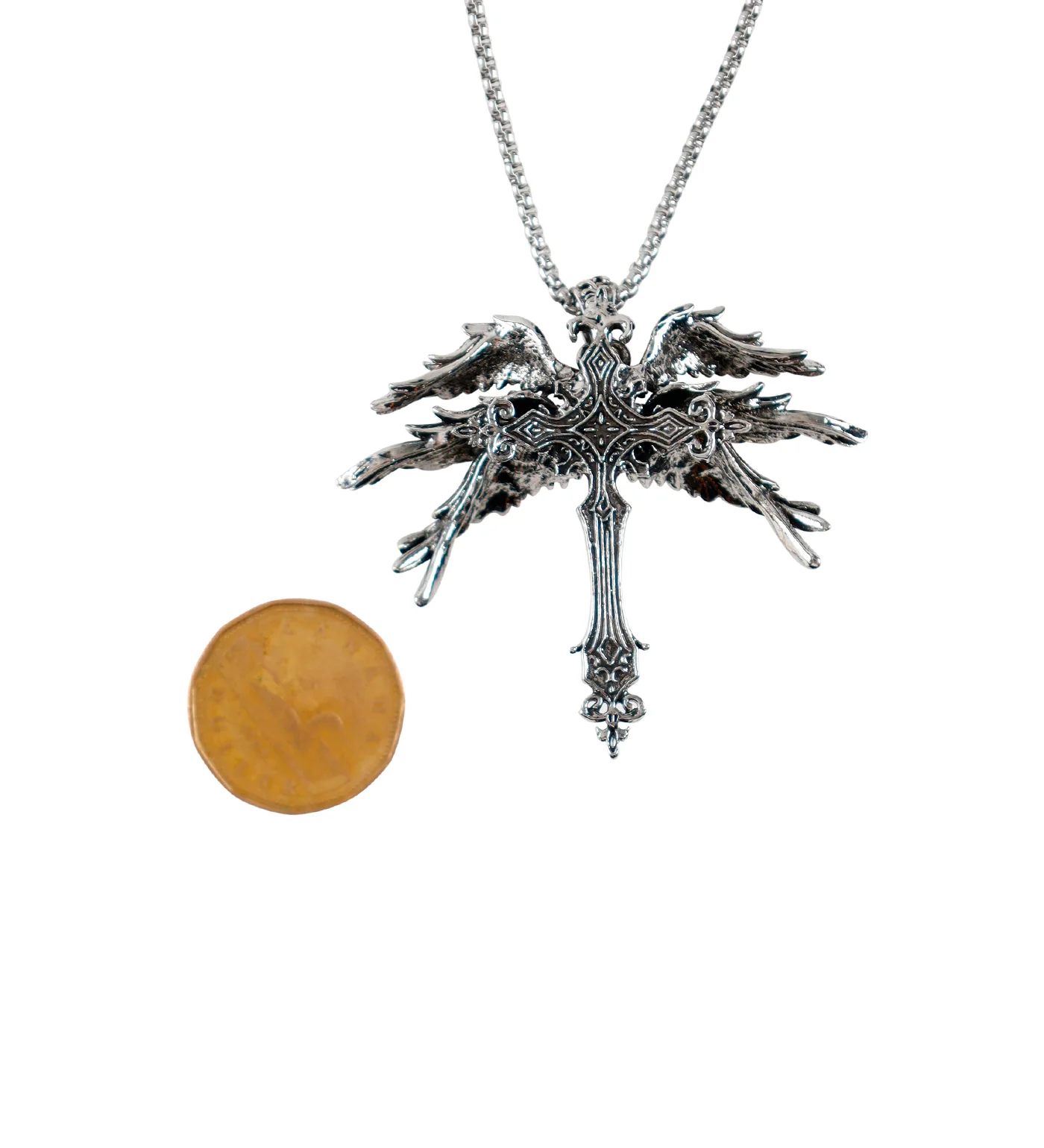 Angel Wings Cross, Silver(2A) - Image 2