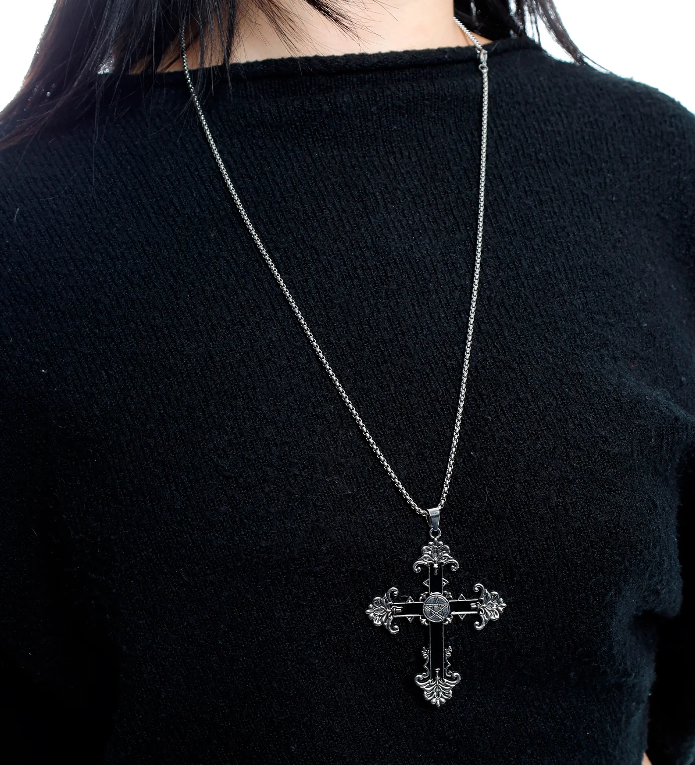 Angelic Gothic Black Cross, Silver (2A) - Image 4