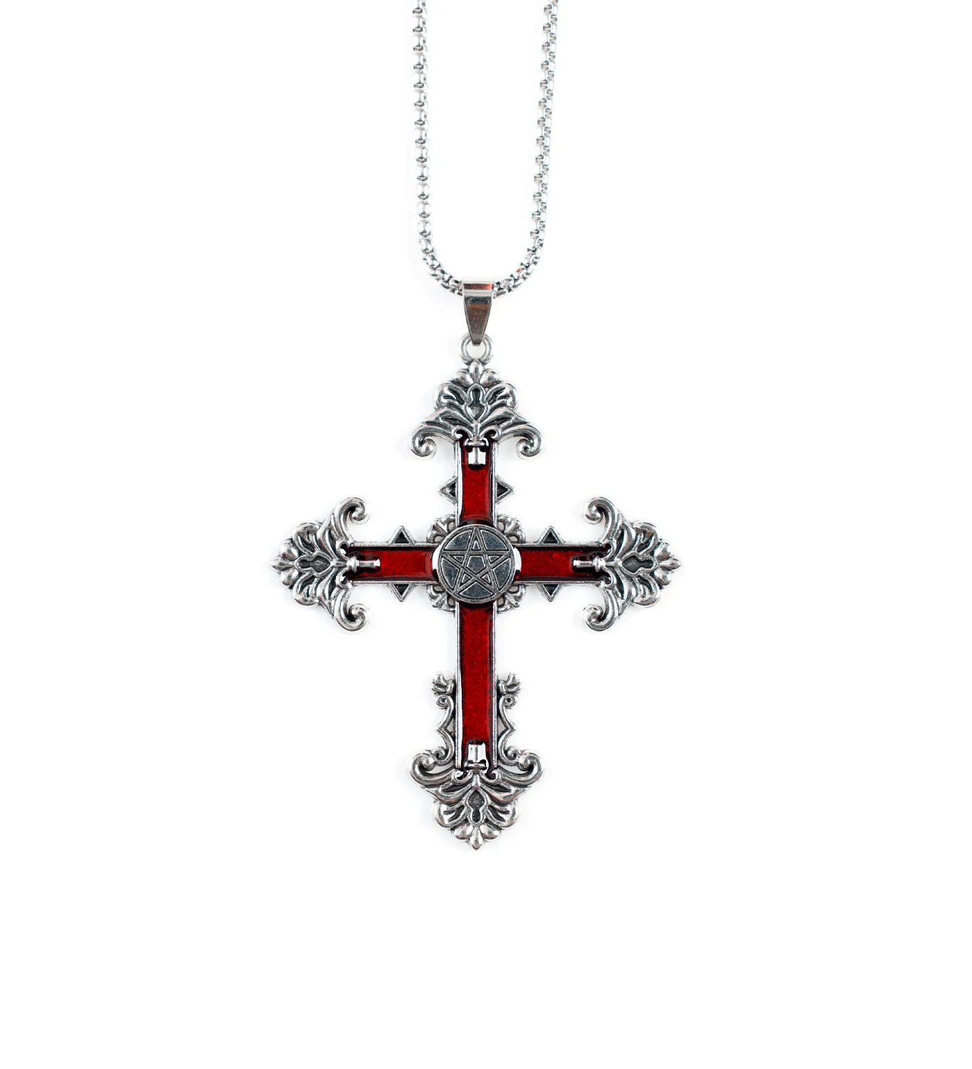 Angelic Gothic Red Cross, Silver (2A)