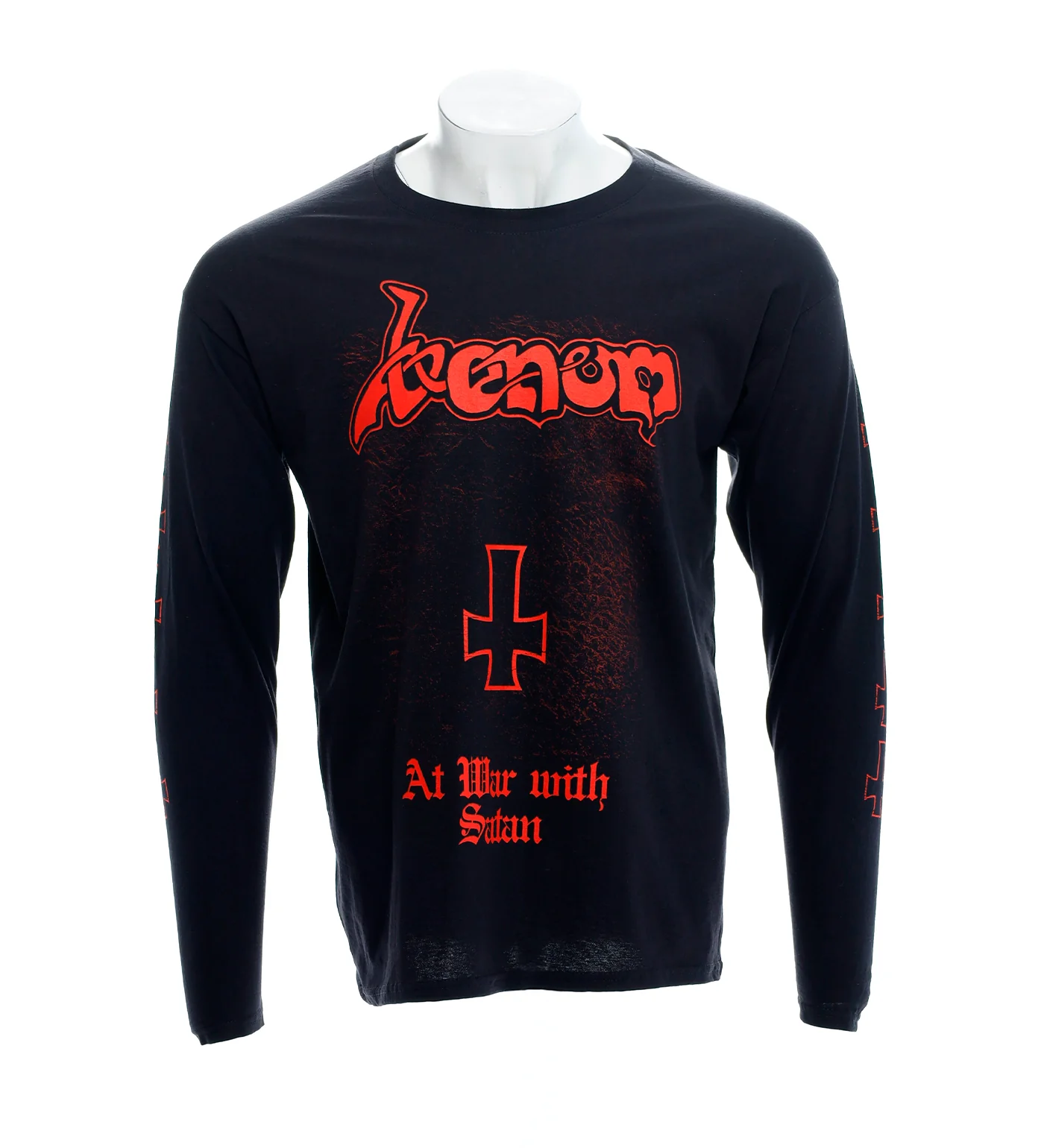 At War With Satan L/S, Black/Red