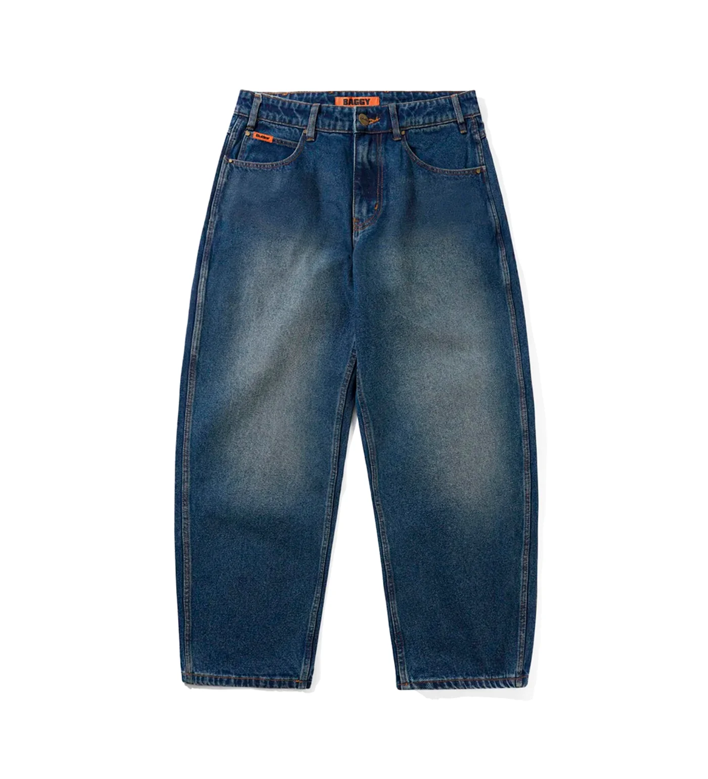 Baggy Denim, Distressed Indigo