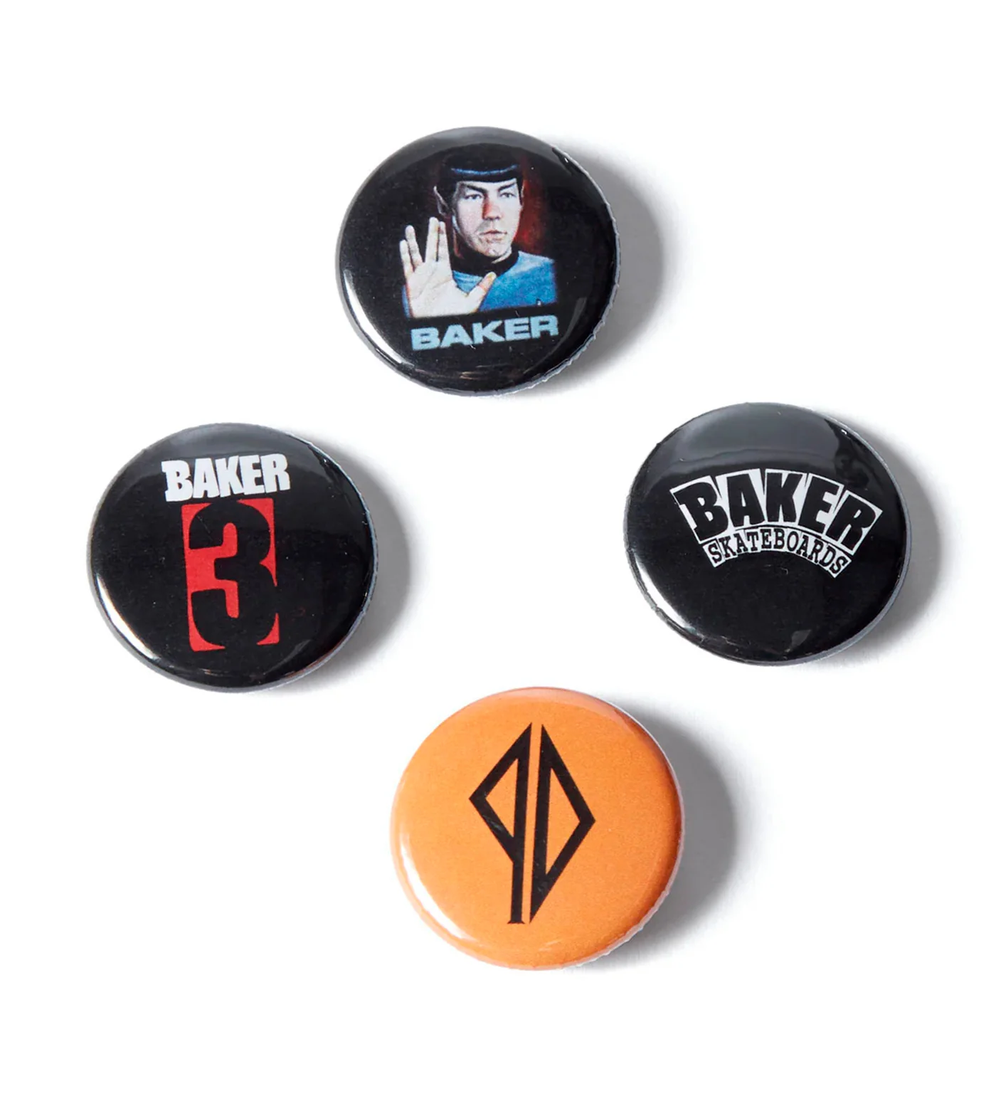 Baker 3 Button 4 Pack, Multi