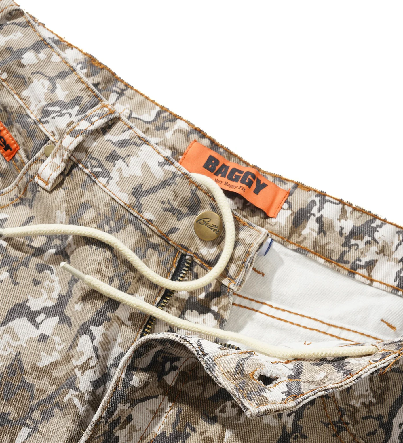 Bark Camo Denim - BAGGY, Tan - Image 3