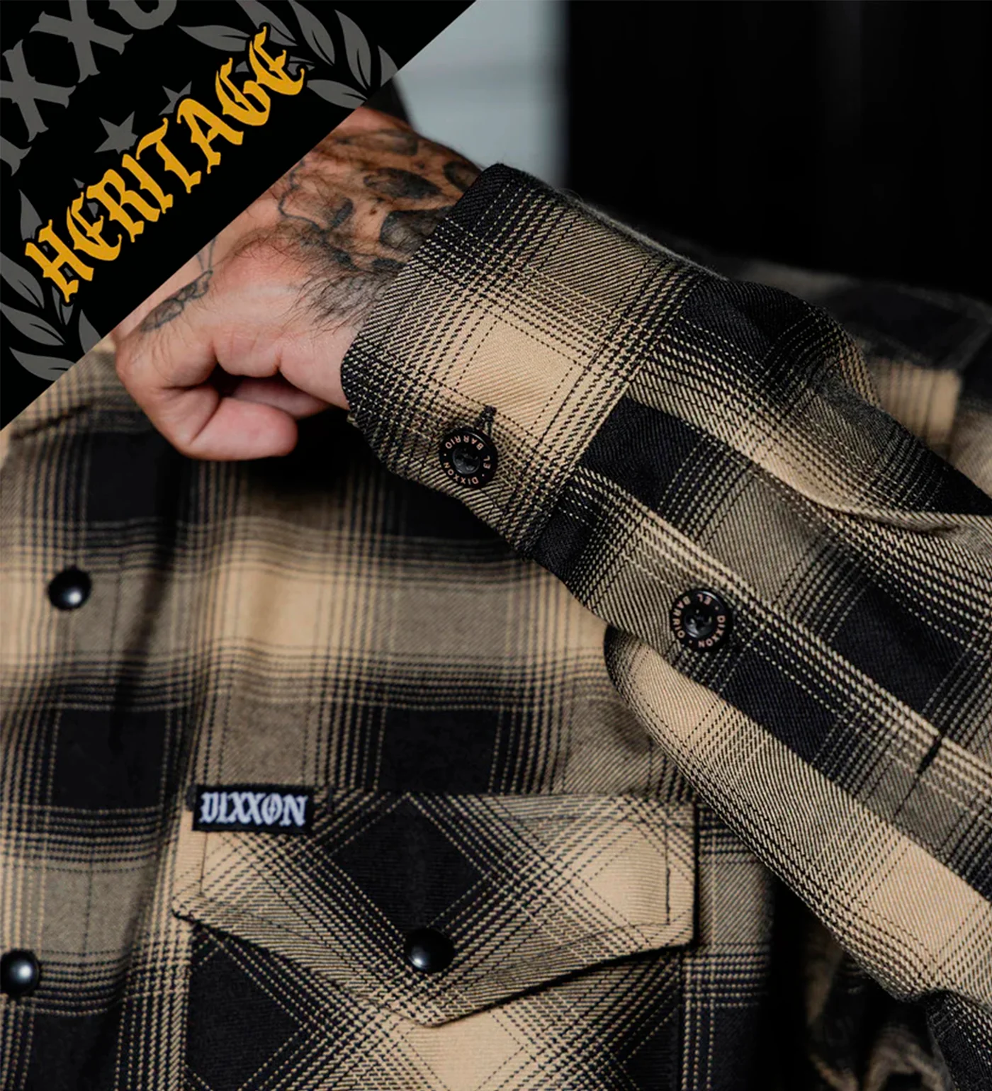 Barrio Heritage Flannel, Black/Cleam - Image 4
