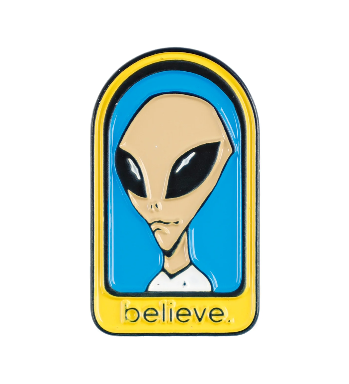 Believe Lapel Pin, Blue/Yellow