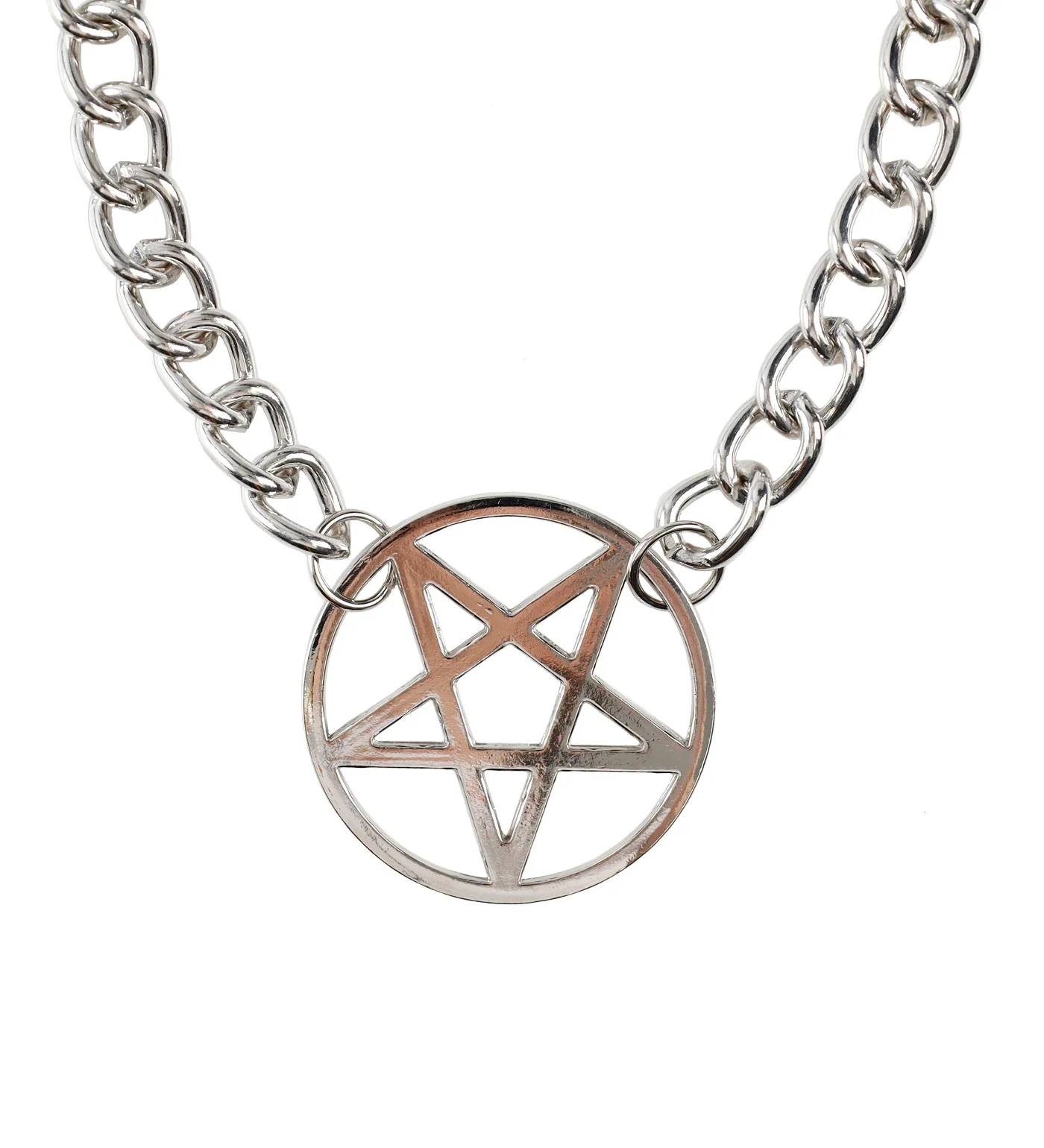 Big Chained Pentagram 26" (2C), Silver