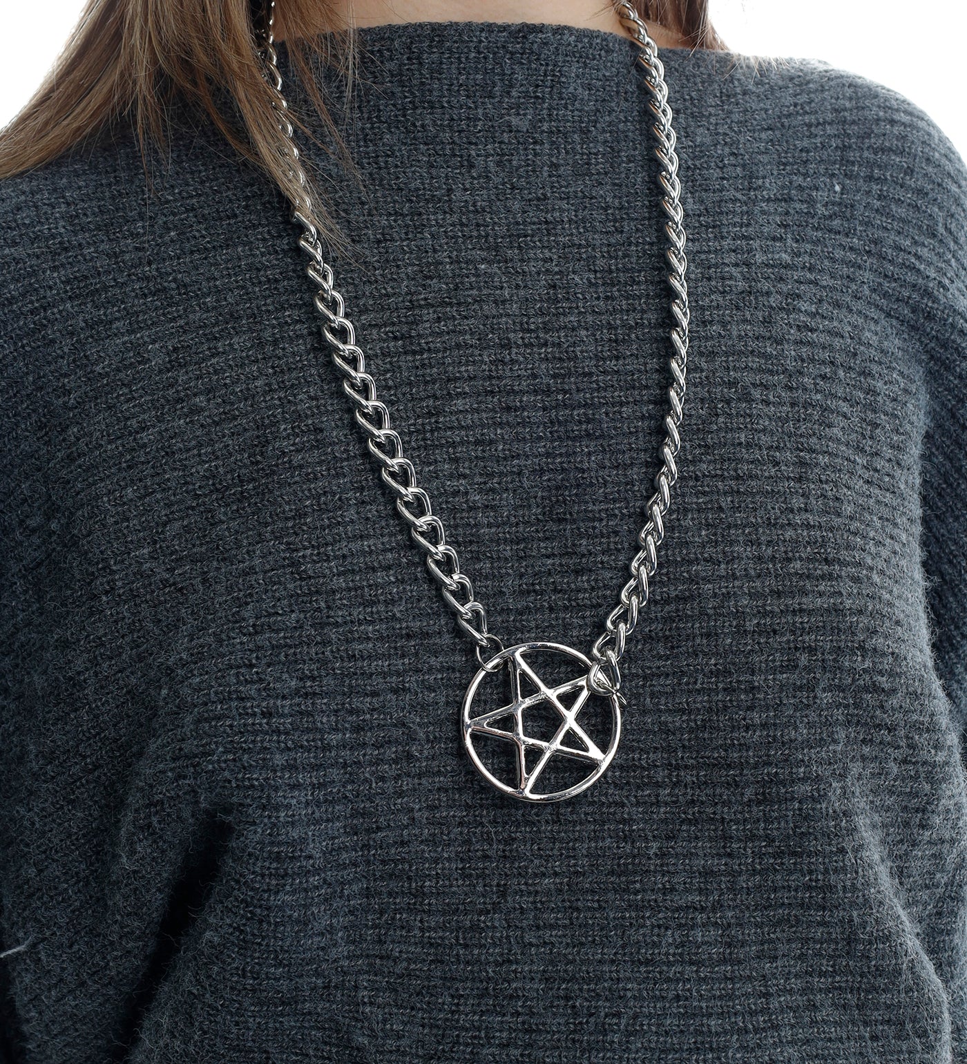 Big Chained Pentagram 26" (2C), Silver - Image 4
